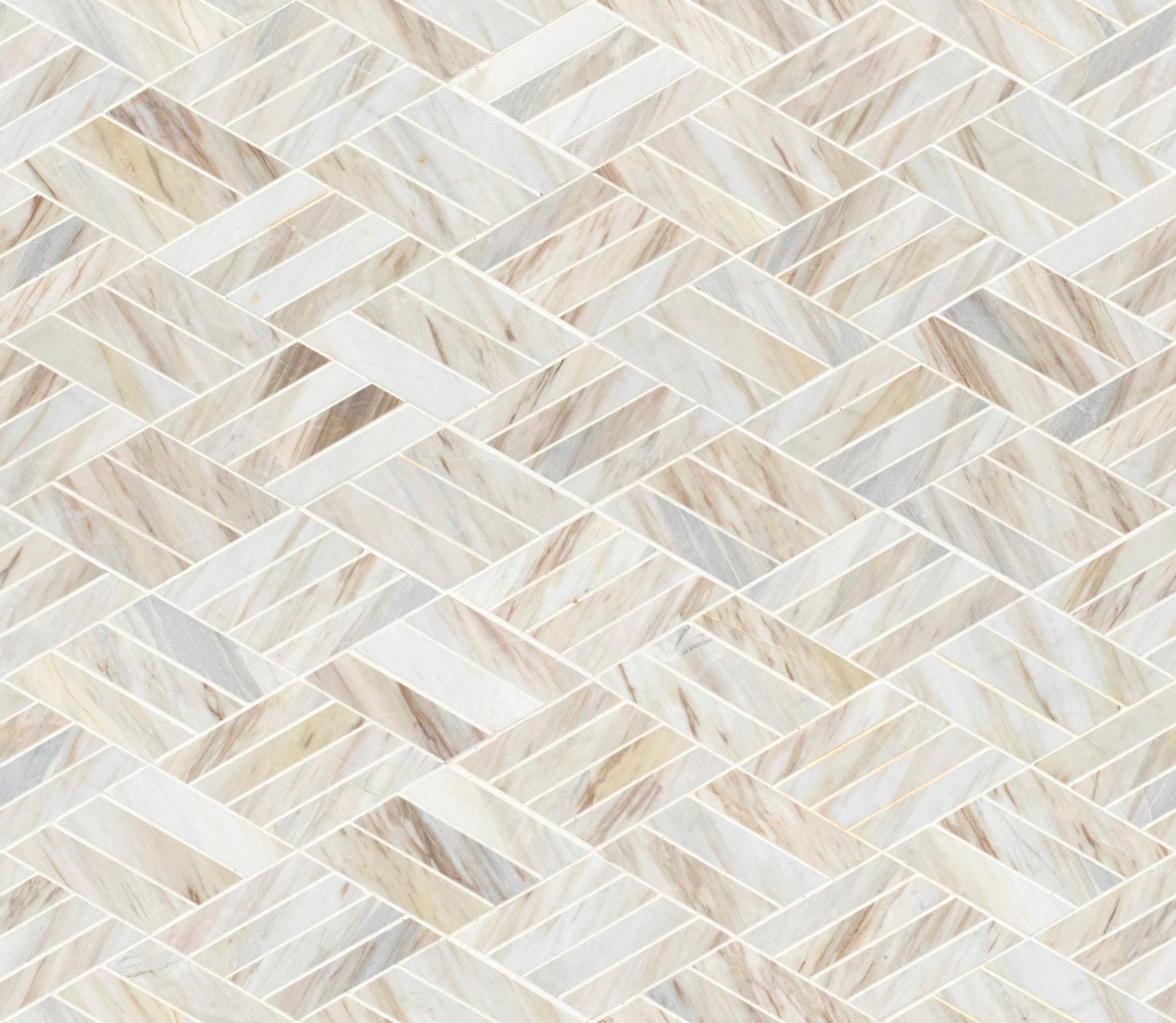 Angora Rhombus 10.8"x12.4" Polished Marble Mosaic Tile - MSI Collection