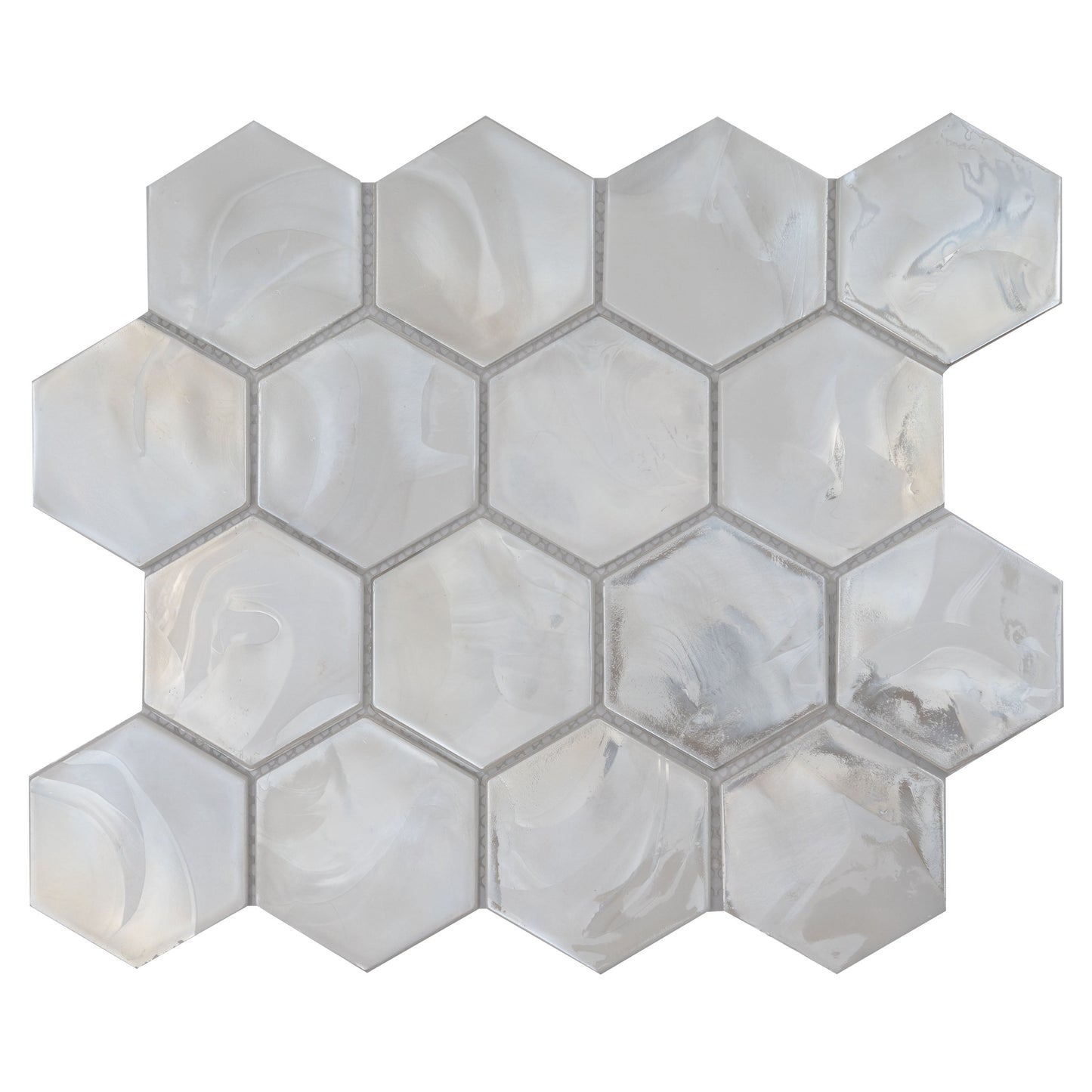 Akoya Pearl 10.95"x12.6" Hexagon Glass Mosaic Tile - MSI Collection