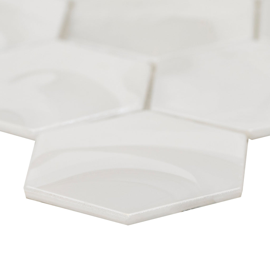 Akoya Pearl 10.95"x12.6" Hexagon Glass Mosaic Tile - MSI Collection
