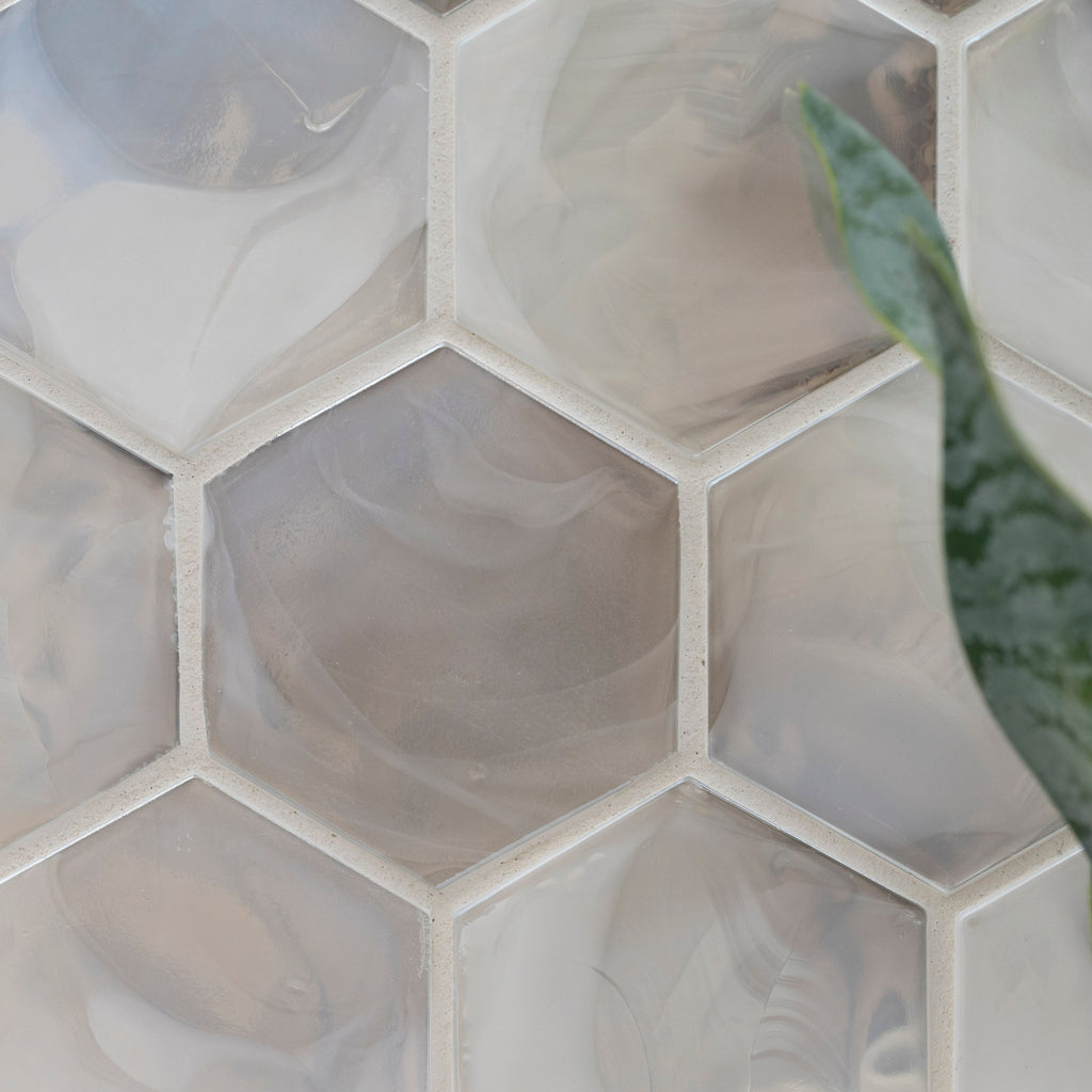 Akoya Pearl 10.95"x12.6" Hexagon Glass Mosaic Tile - MSI Collection