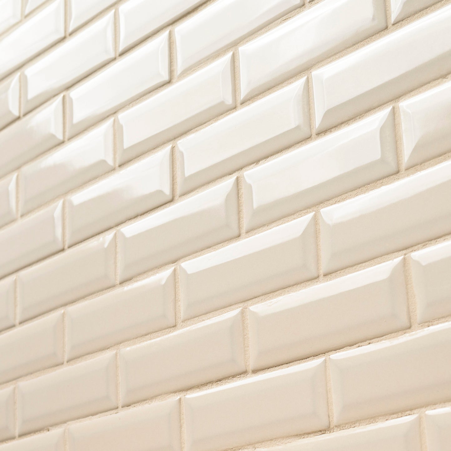 Antique White Beveled 12" x 12" Ceramic Mesh-Mounted Mosaic Wall Tile 2" x 6"- MSI Collection