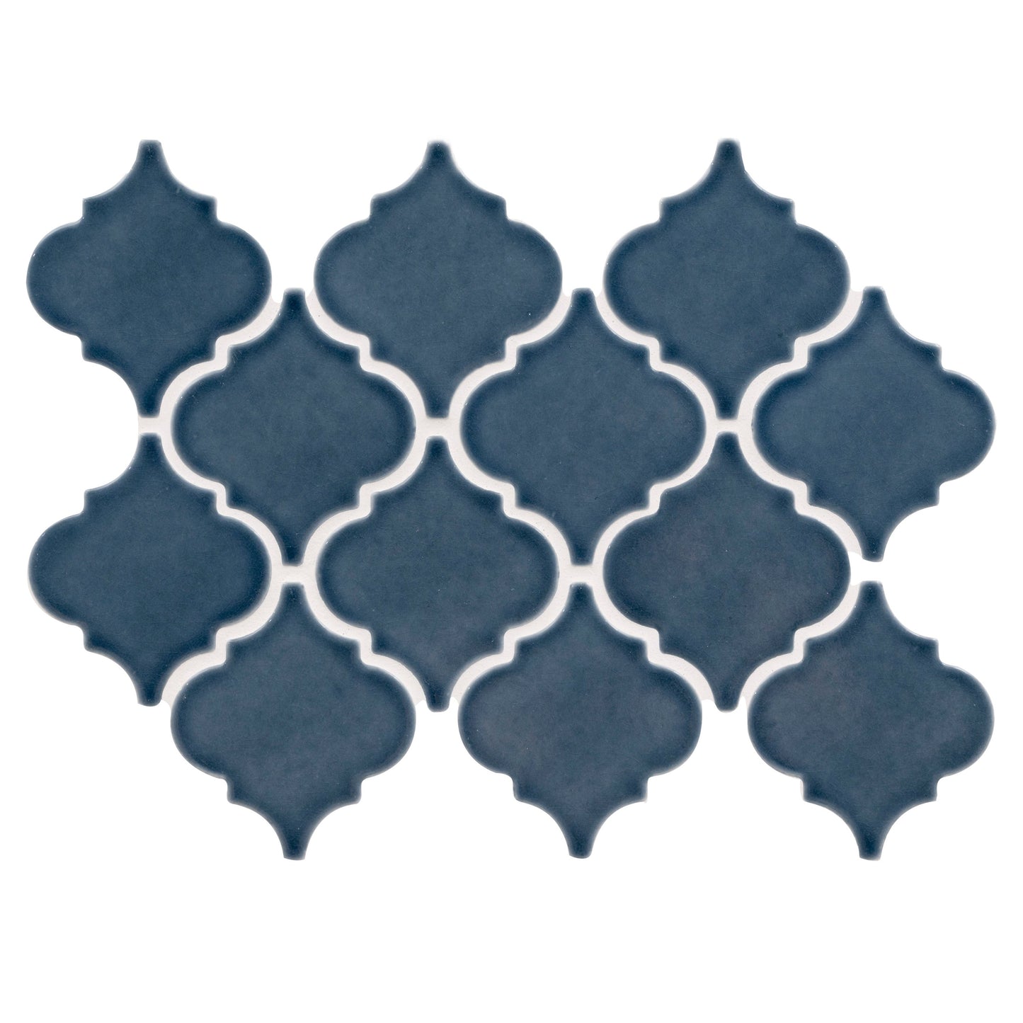 Bay Blue Arabesque 10.83"x15.50" Ceramic Mesh-Mounted Mosaic Tile - MSI Collection