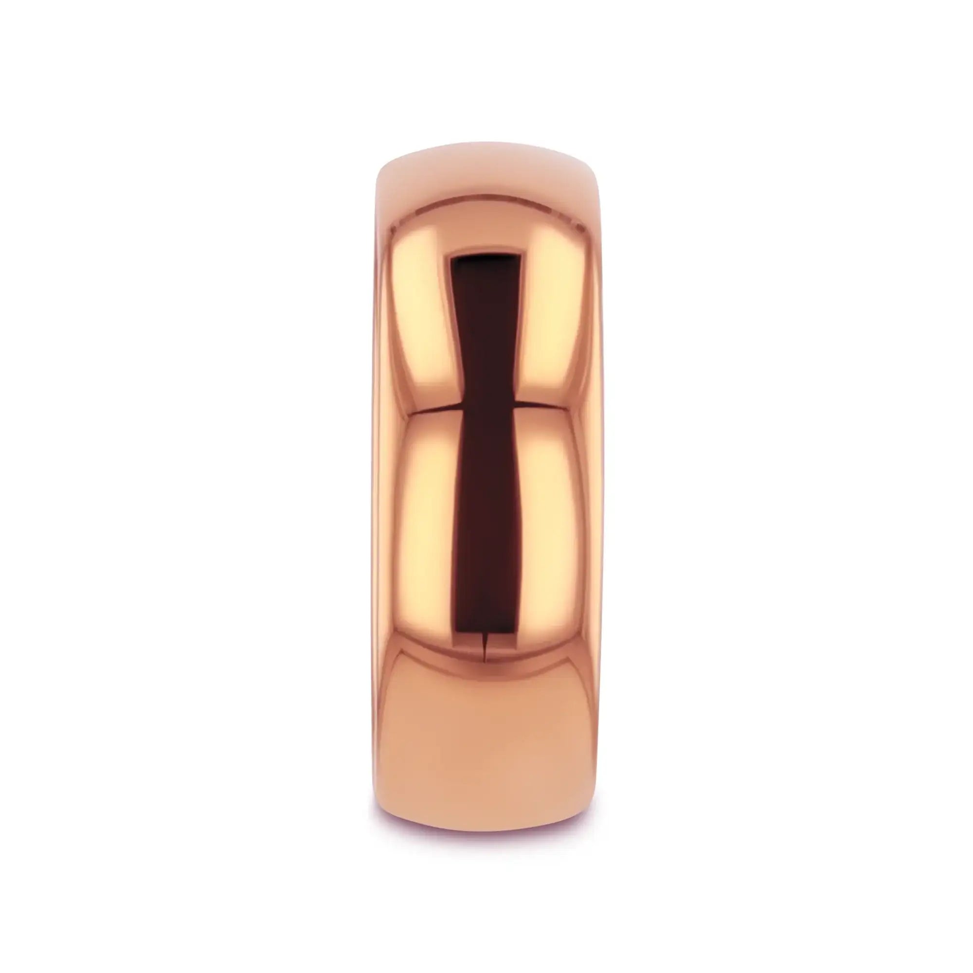 SOL Traditional Domed Rose Gold–Plated Tungsten Carbide Wedding Ring, 4mm–8mm