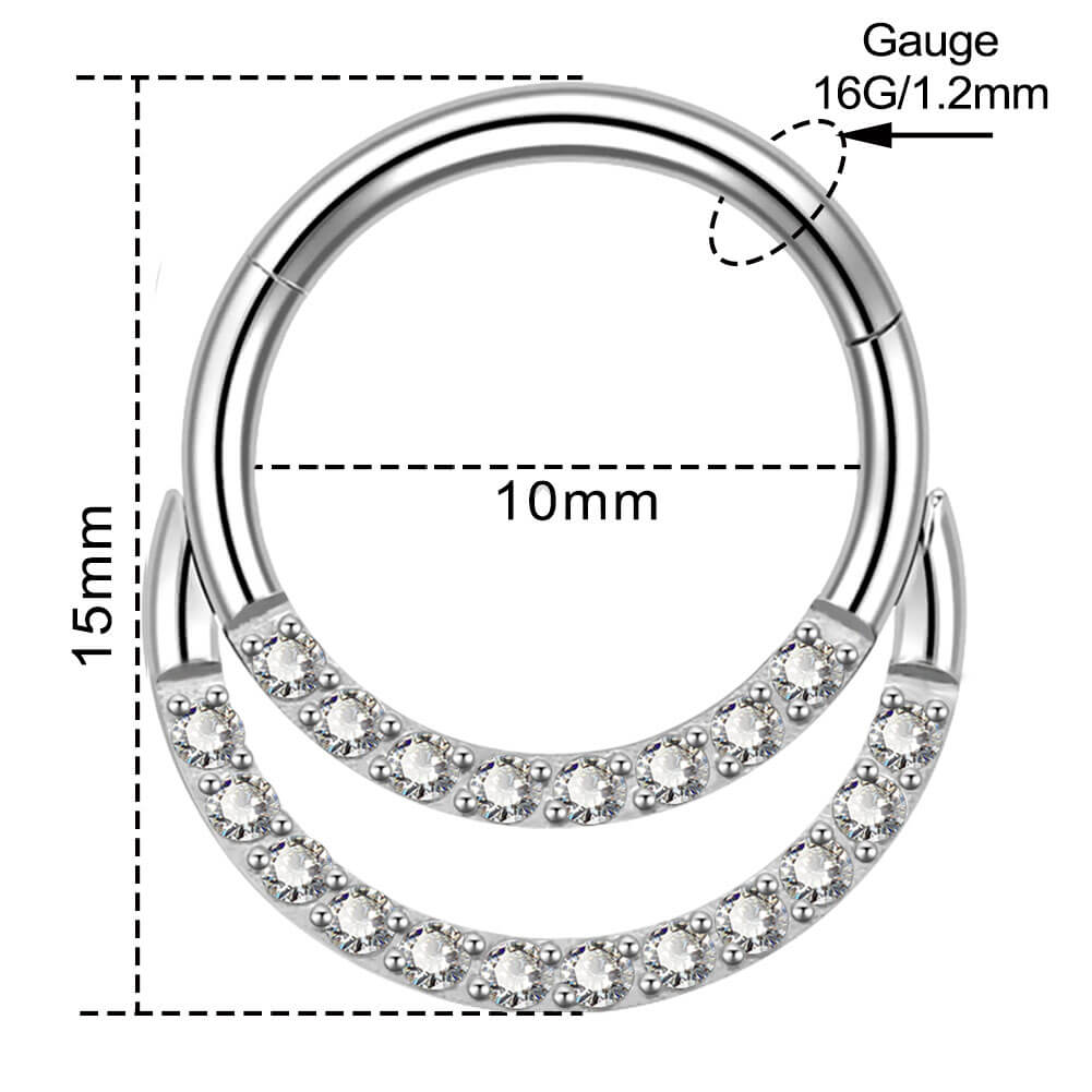 CZ Paved Double Loop Septum Clicker