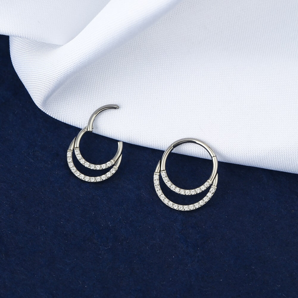 CZ Paved Double Loop Septum Clicker