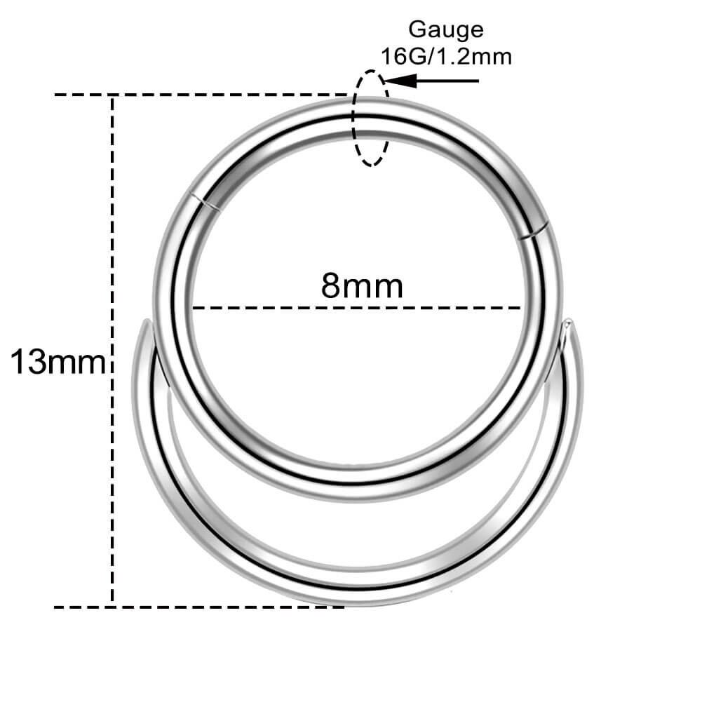 Paved Double Loop Septum Ring