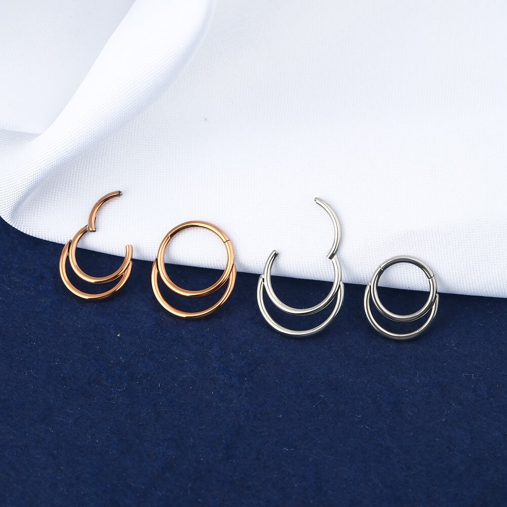 Paved Double Loop Septum Ring