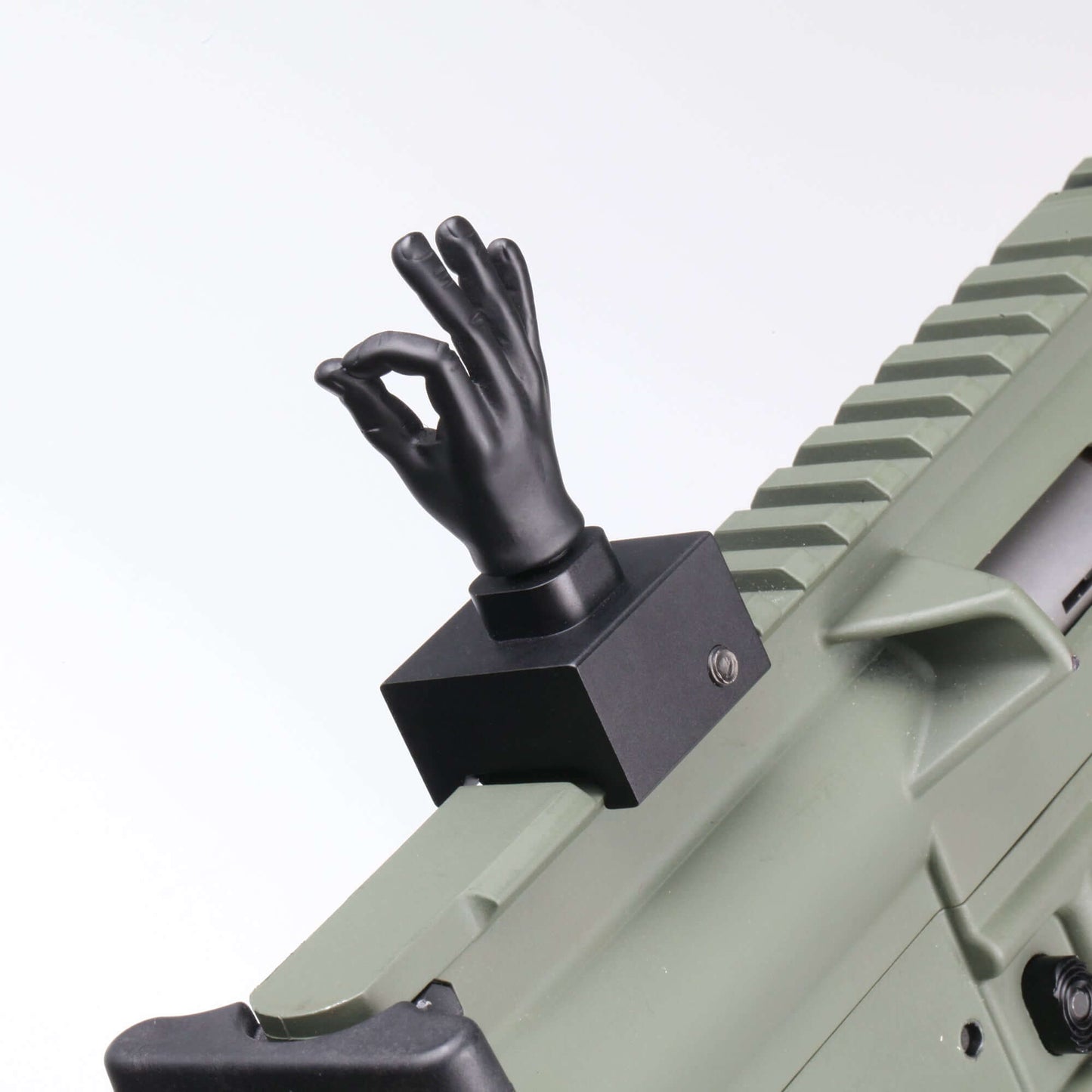 Black Color Novelty Finger Iron Sight Set - Straight (Middle Finger & OK Hand)