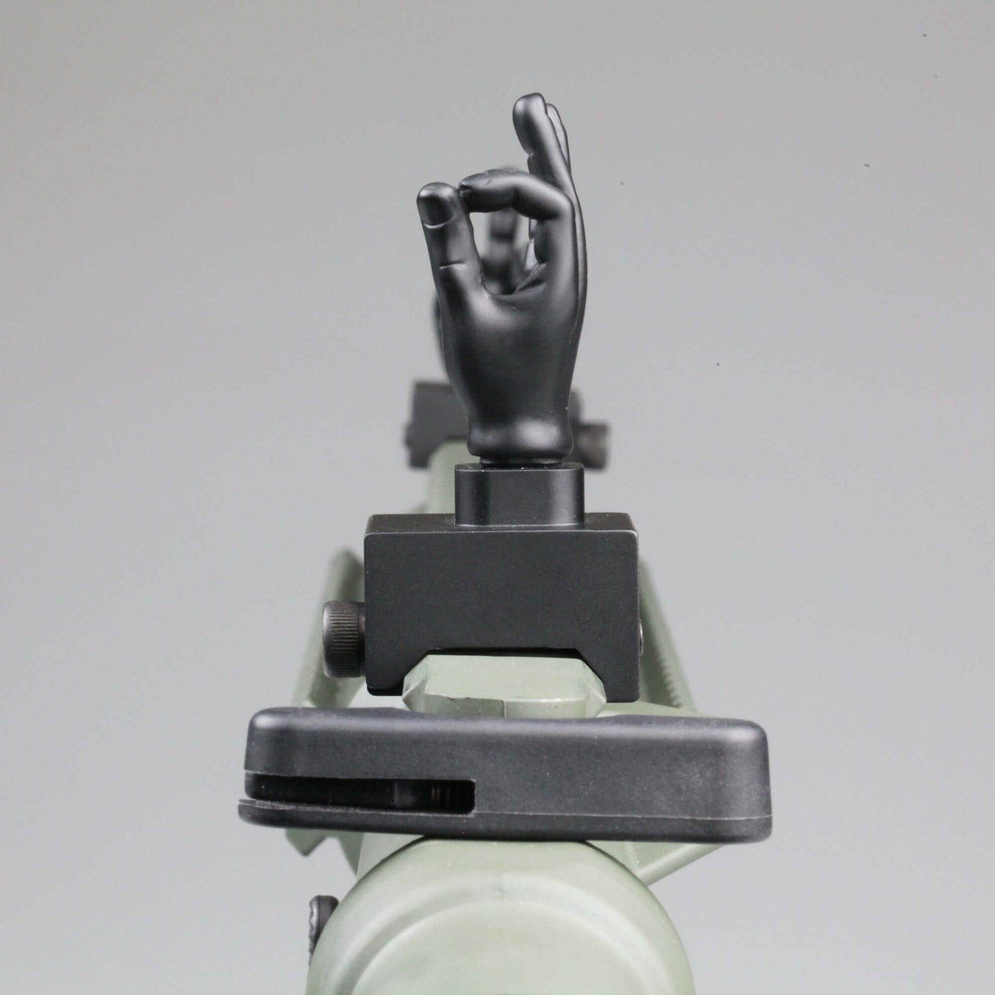 Black Color Novelty Finger Iron Sight Set - Straight (Middle Finger & OK Hand)
