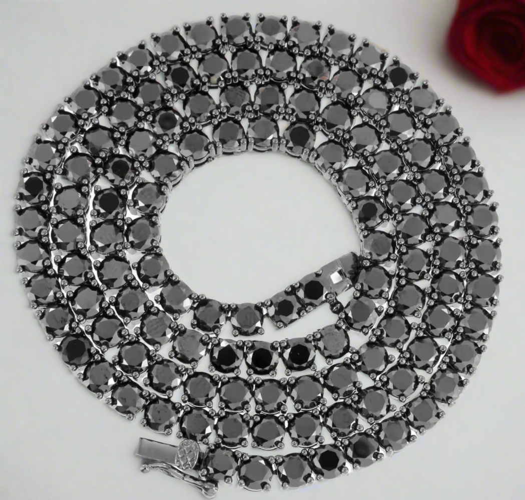 5mm Black Diamond Option Unisex Gothic Necklace