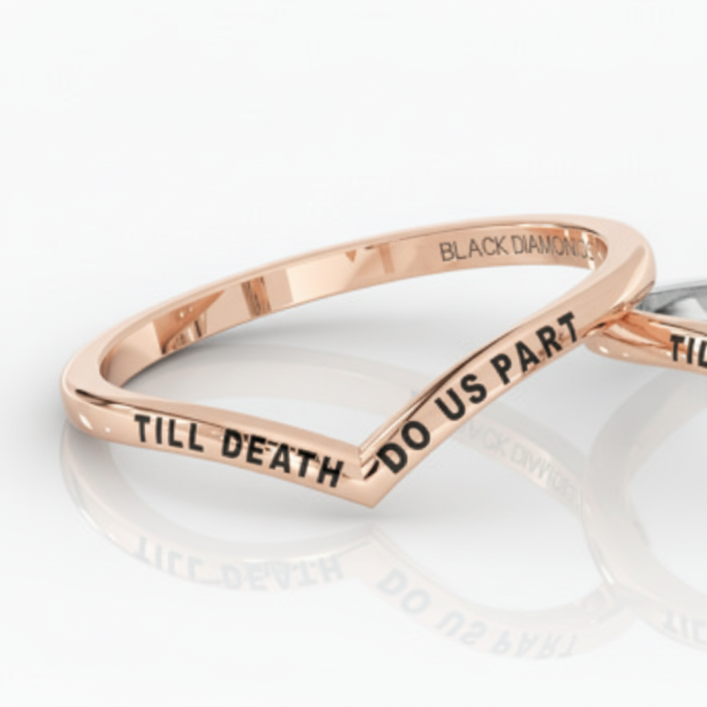 Until Death Rings- Limited Coffin Shape Diamond Option Wedding Rings