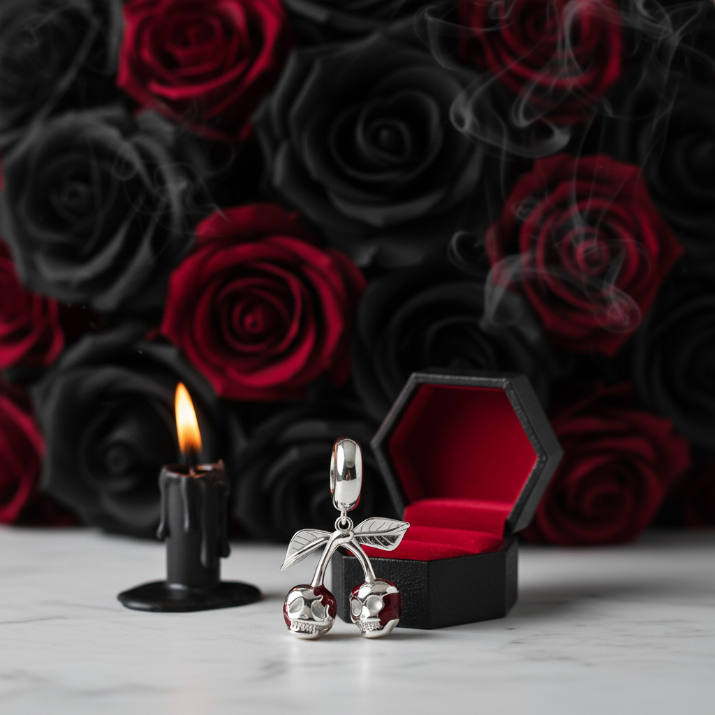 Cherry Skull Gothic Charm
