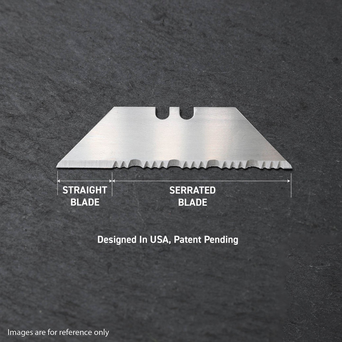 Stinger P01 Partially Serrated Utility Blade Replacement - Laser Engraved Silver Damascus Style (3 pcs)