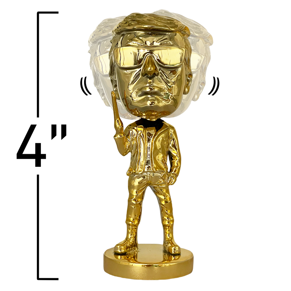 gold trumpinator bobblehead close-up