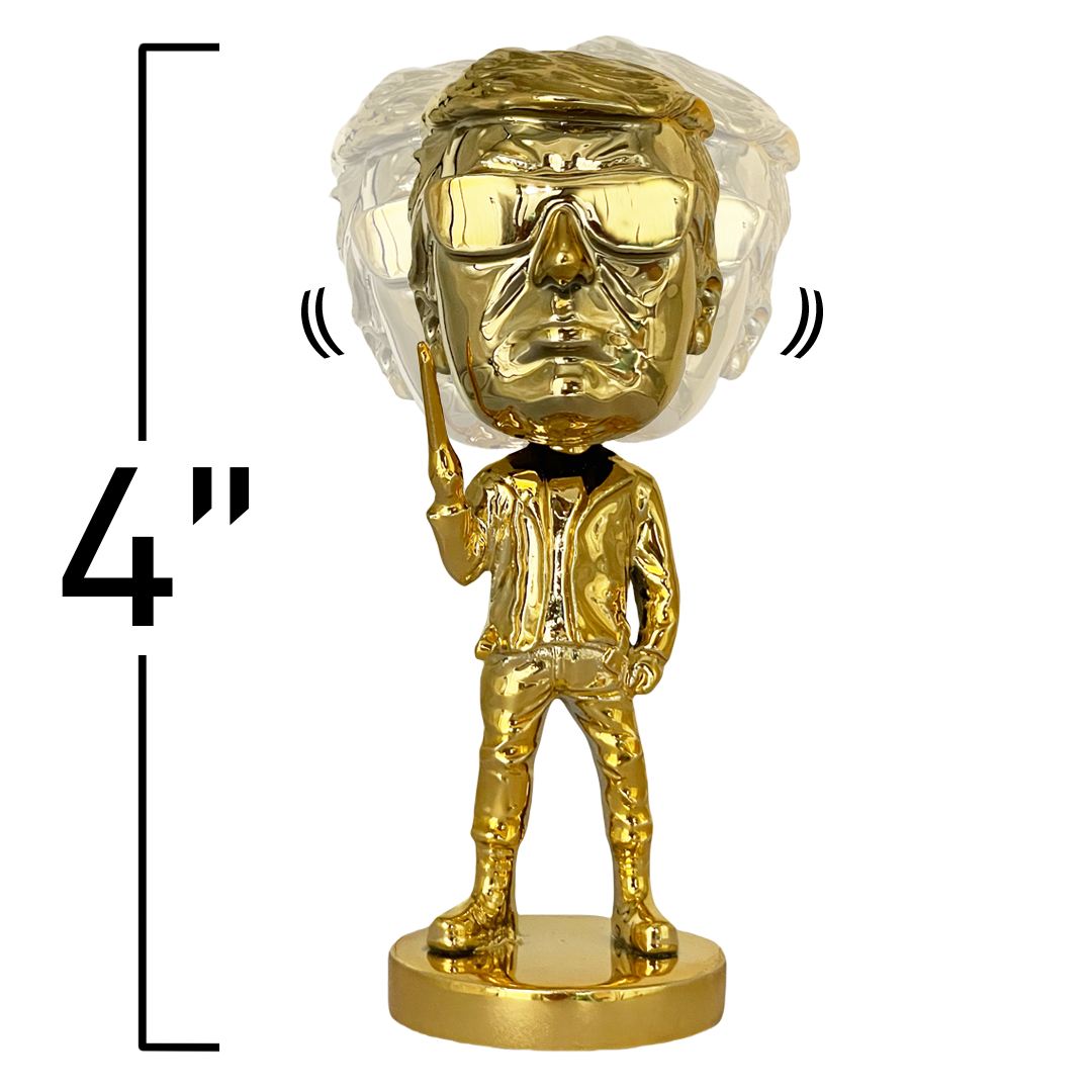 gold trumpinator bobblehead close-up