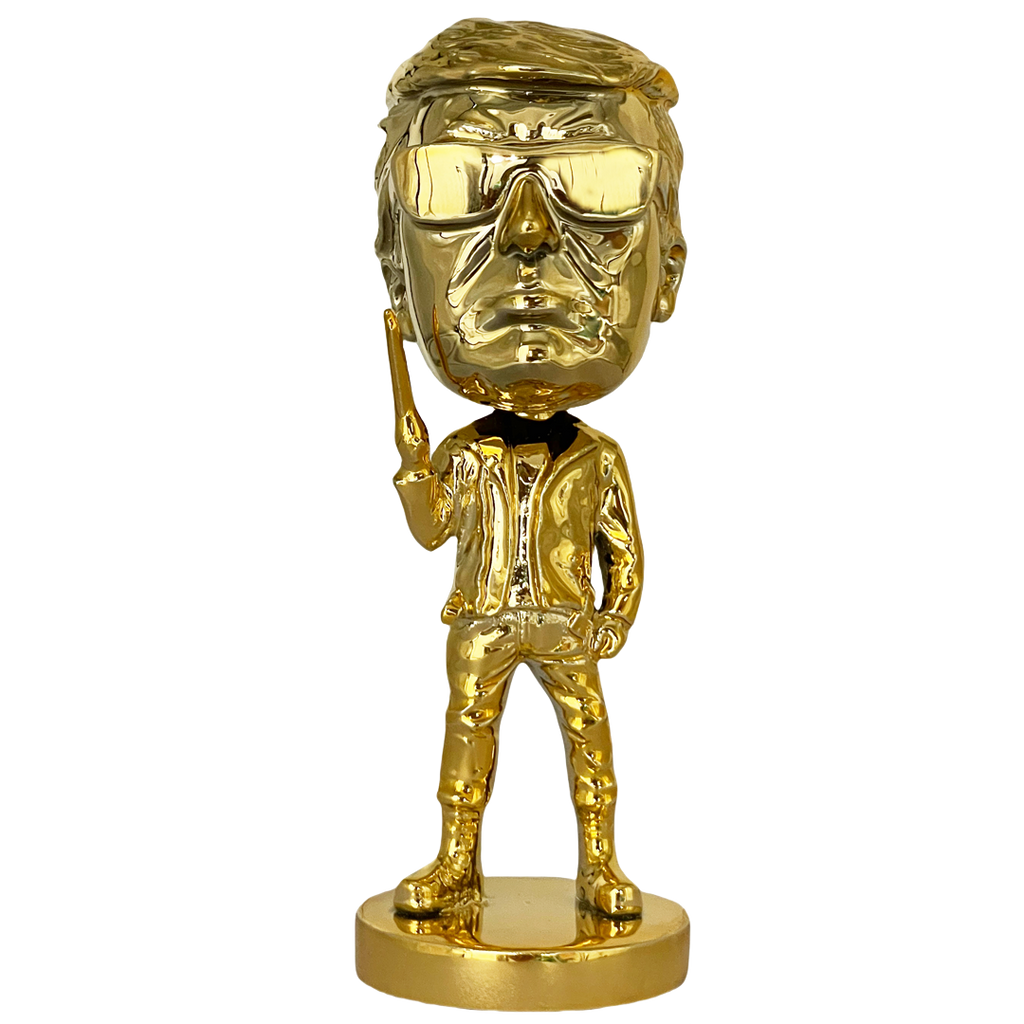 mini gold trumpinator bobblehead front