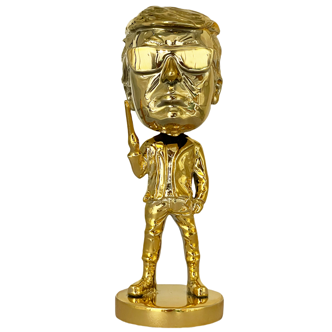 mini gold trumpinator bobblehead front
