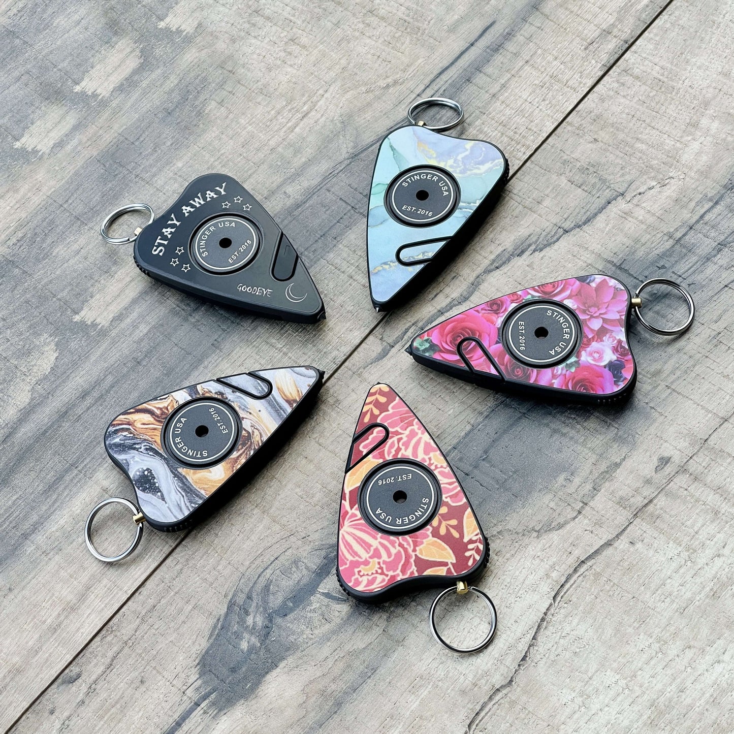 Stinger Stay Away Personal Safety Alarm Keychain Emergency Tool: Siren Alarm, Seat Belt Cutter, Glass Breaker (Black Stay Away)