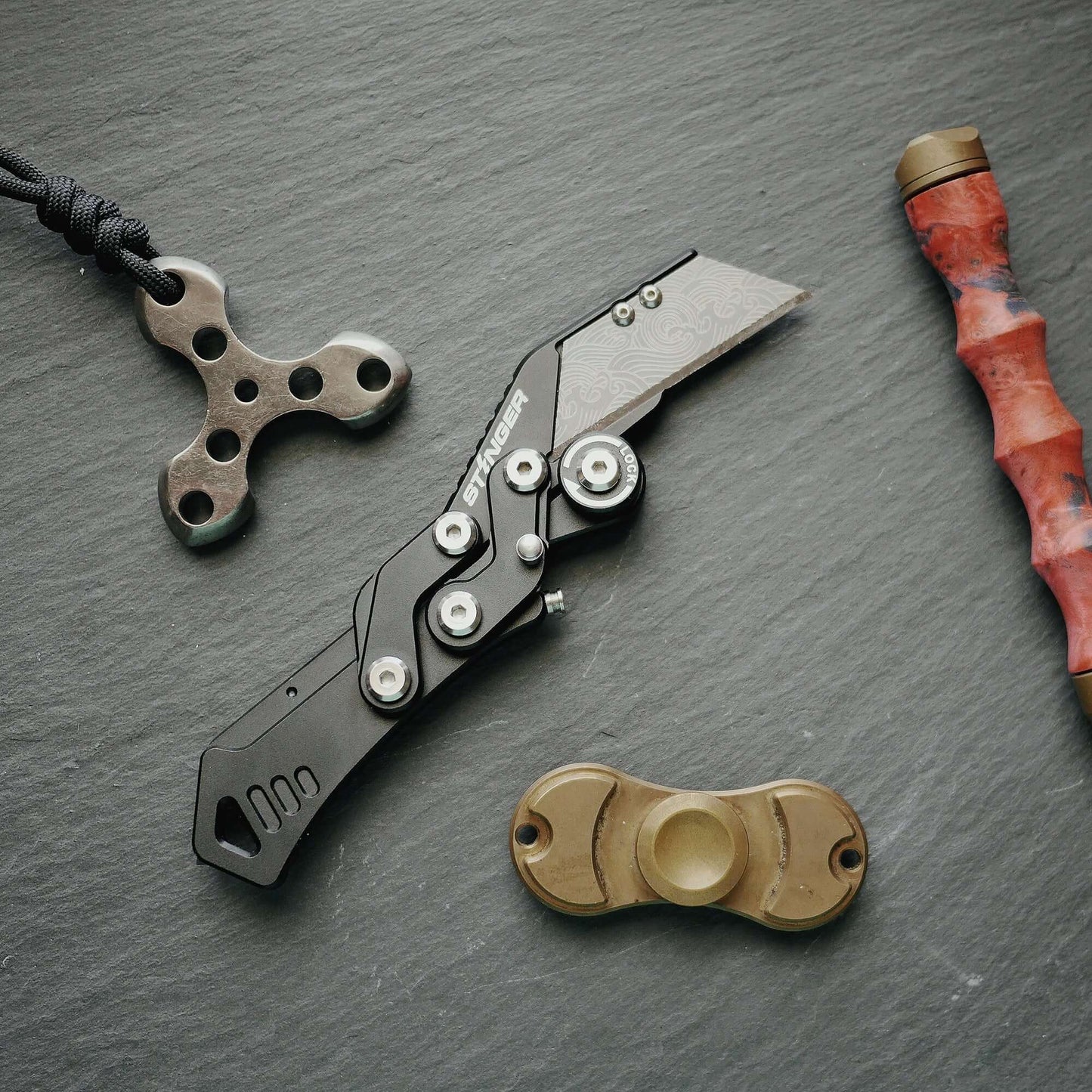 Stinger Godzilla Blade, Folding Pocket Knife, Utility Knife - Matte Black