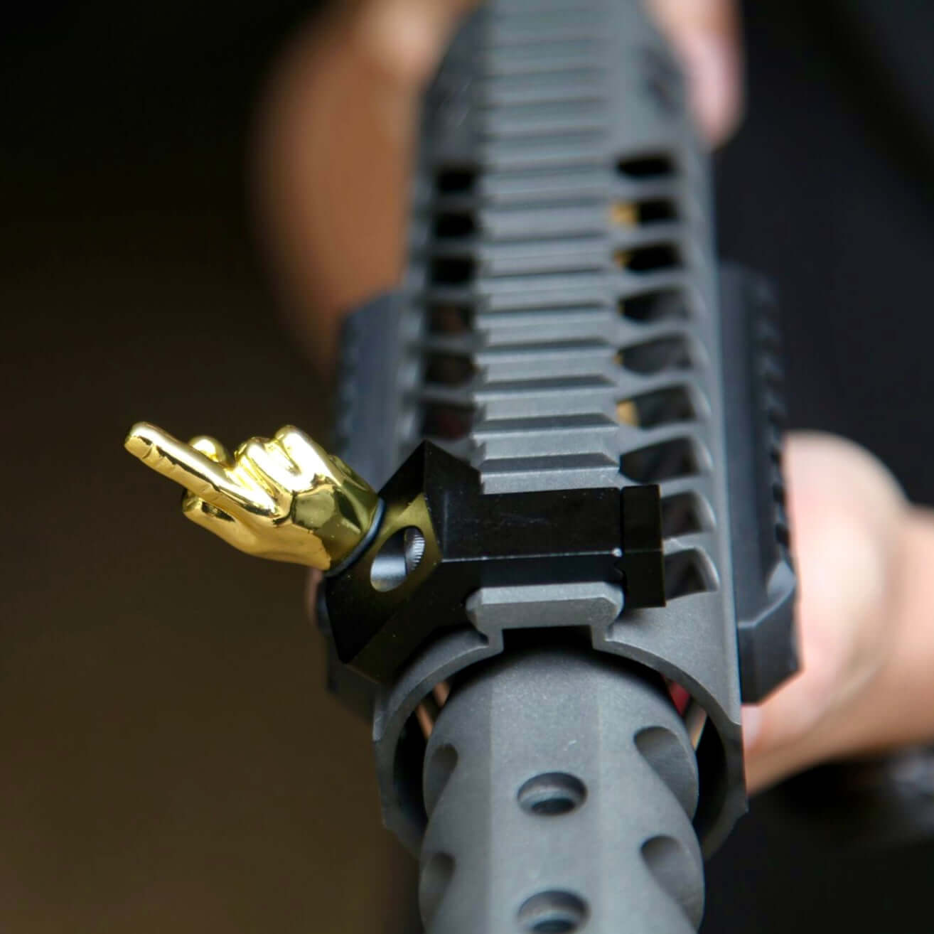 Golden Color Novelty Finger Iron Sight Set - Offset 45 Degree (Middle Finger & OK Hand)