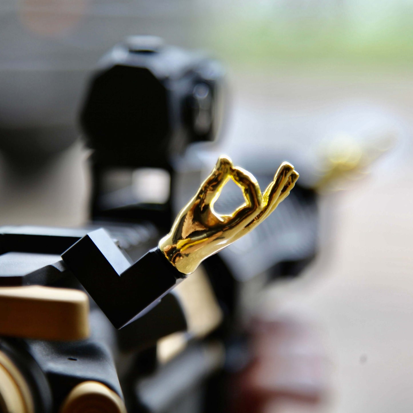 Golden Color Novelty Finger Iron Sight Set - Offset 45 Degree (Middle Finger & OK Hand)