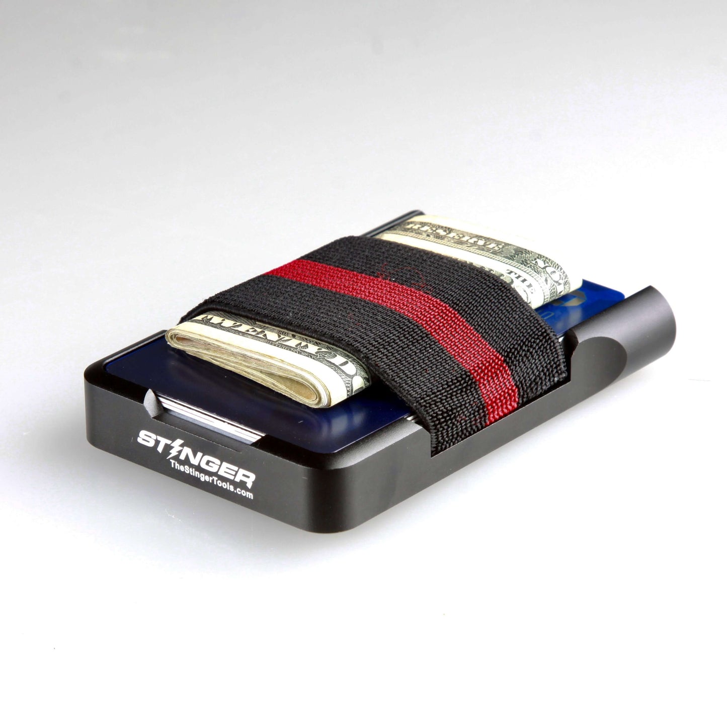 Stinger Minimalist Wallet, Card Holder, Safety Wallet with Personal Alarm, Multi-functional Tool, and Magnifier (Black Carbon Fiber)