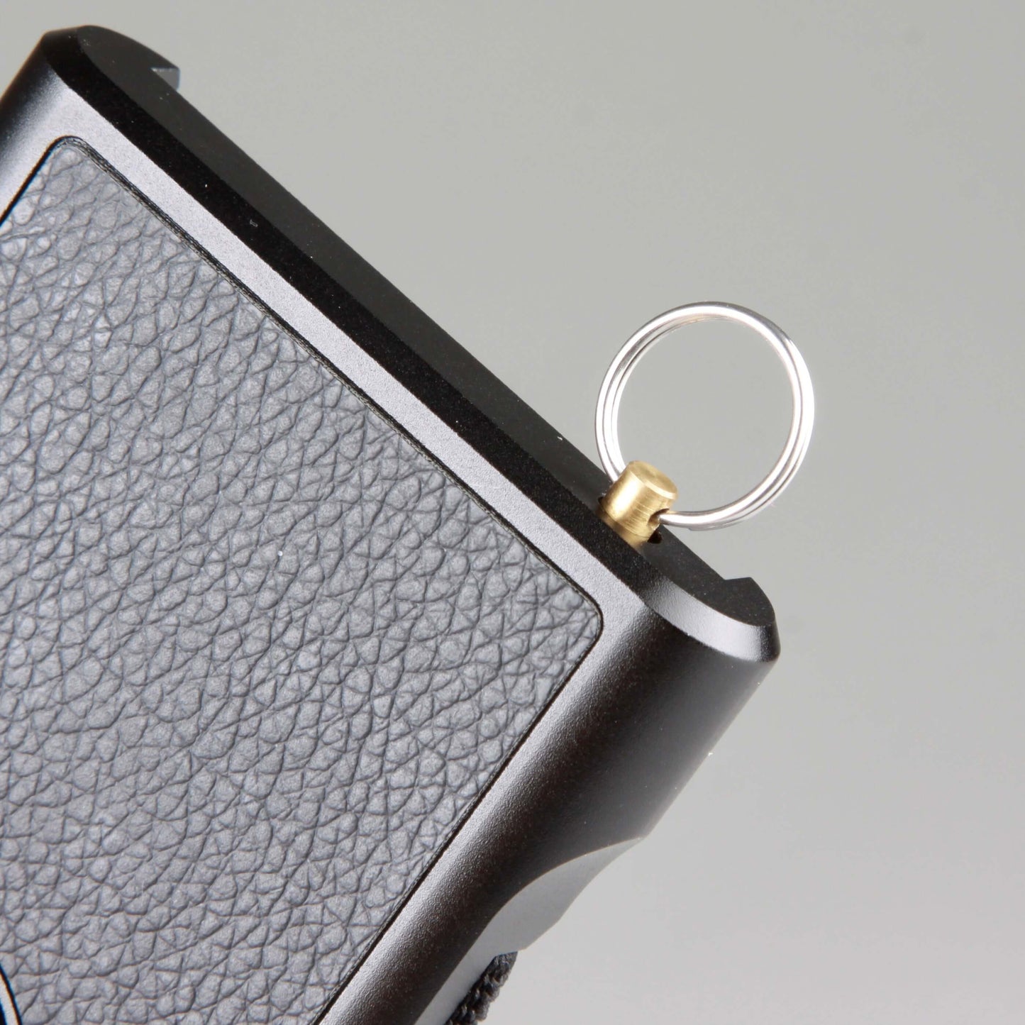 Stinger Aluminum Minimalist Wallet, Card Holder, Safety Wallet with Personal Alarm ( Leather Black )