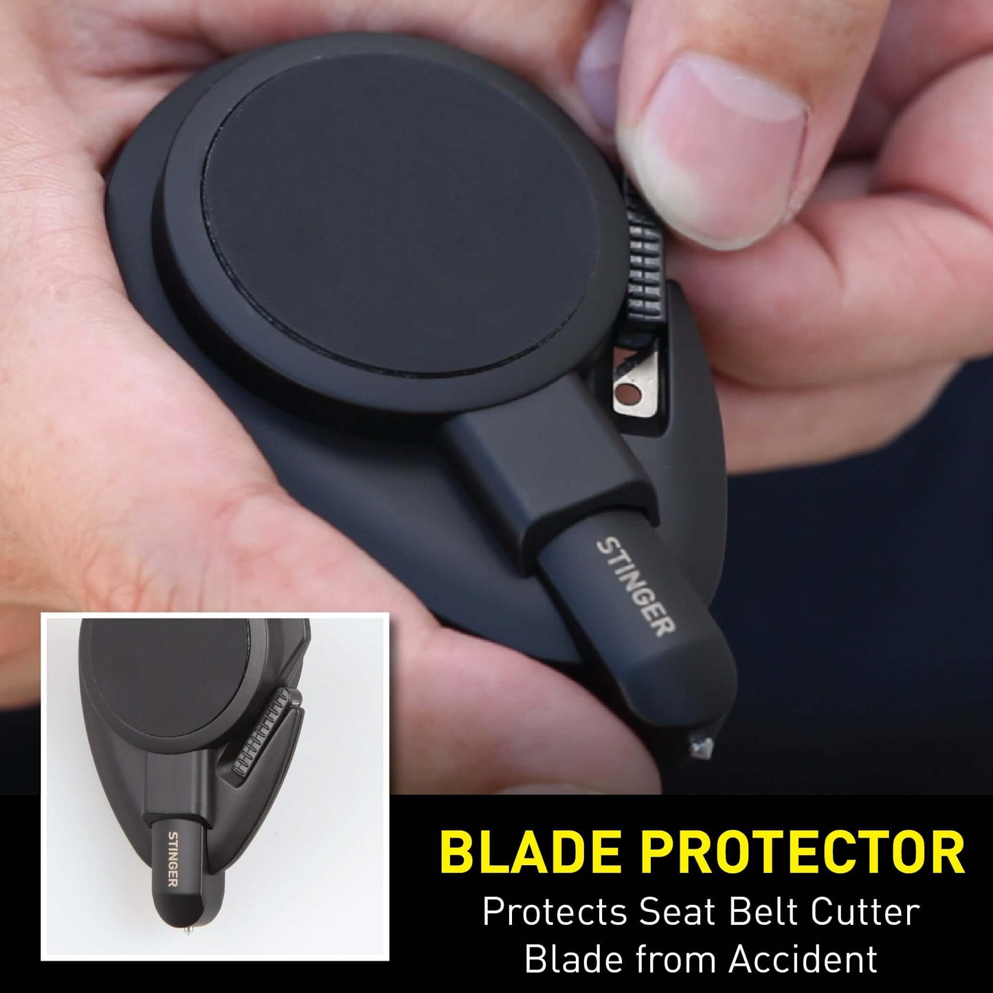 Stinger Car Vent Mount Magnetic Phone Holder Emergency Tool (Black)