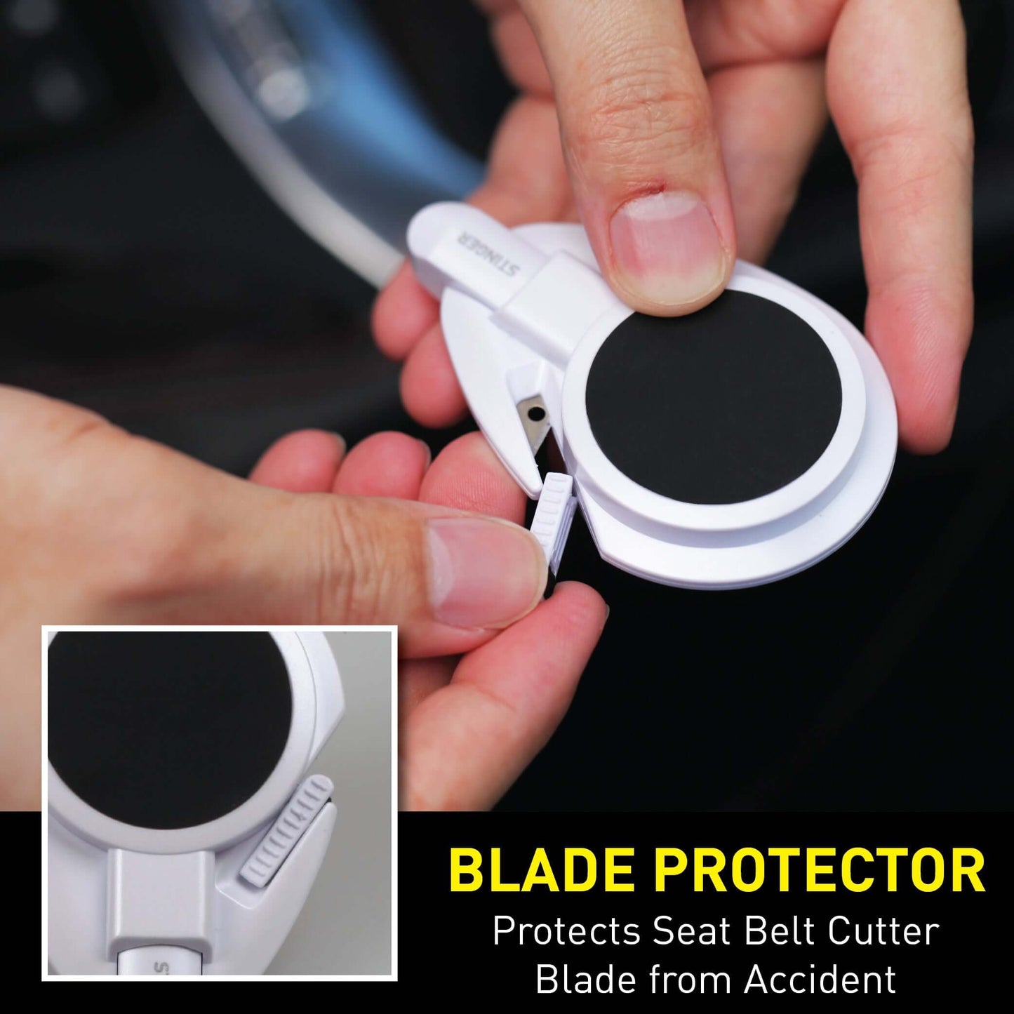 Stinger Car Vent Mount Magnetic Phone Holder Emergency Tool (White)