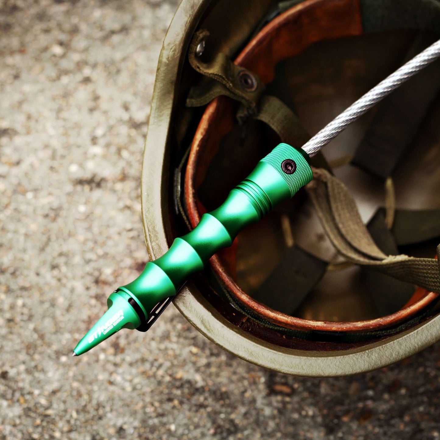 Stinger Whip Car Emergency Tool with Window Breaker (Midnight Green)