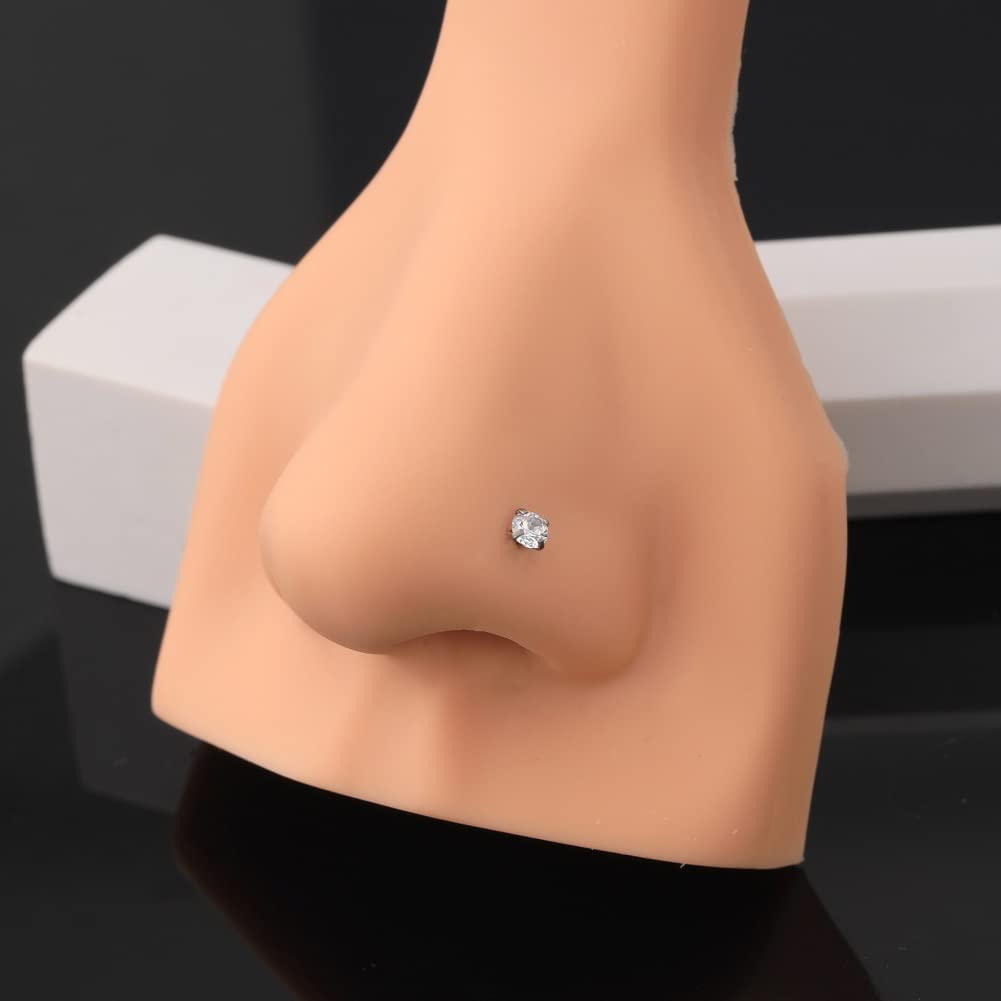CZ Screw Nose Stud Set