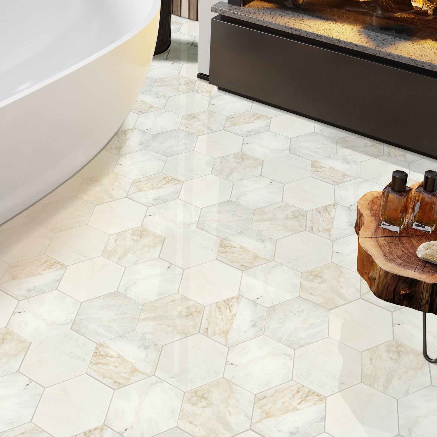 Arabescato Venato 8" Hexagon Floor and Wall - MSI Collection
