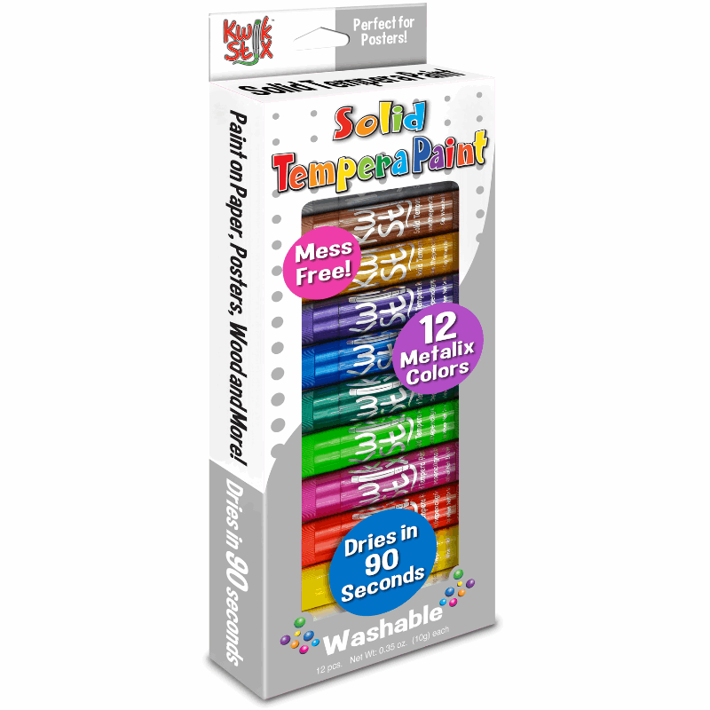 Kwik Stix Paint Sticks, Set of 12 Metalix Colors
