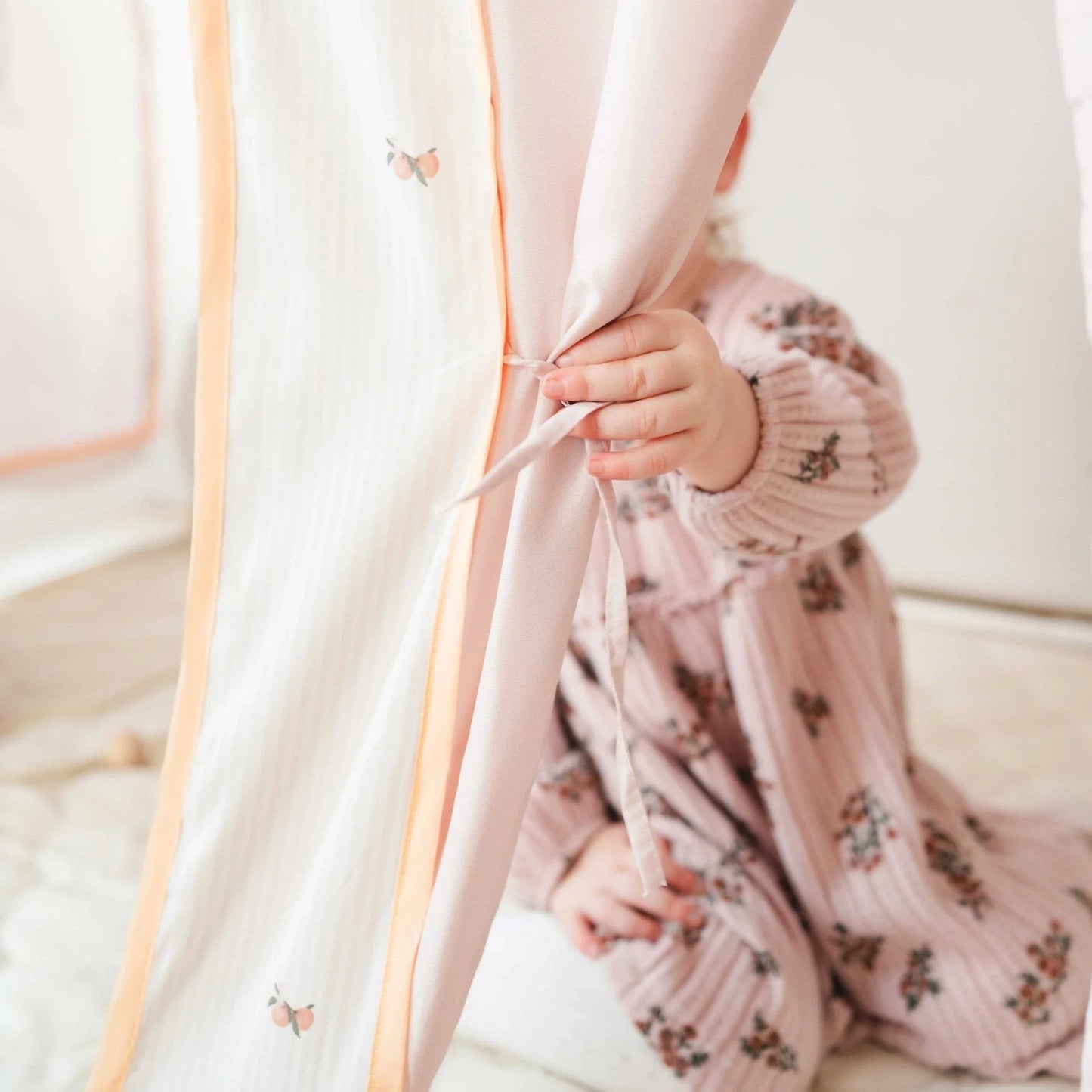 Tiny Land® Sweet Citrus Kids Play Tent – White and Pink Indoor Playhouse