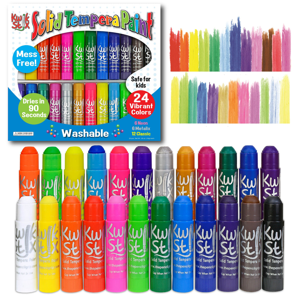 Kwik Stix Paint Sticks, Set of 24: Classic, Neon & Metallic