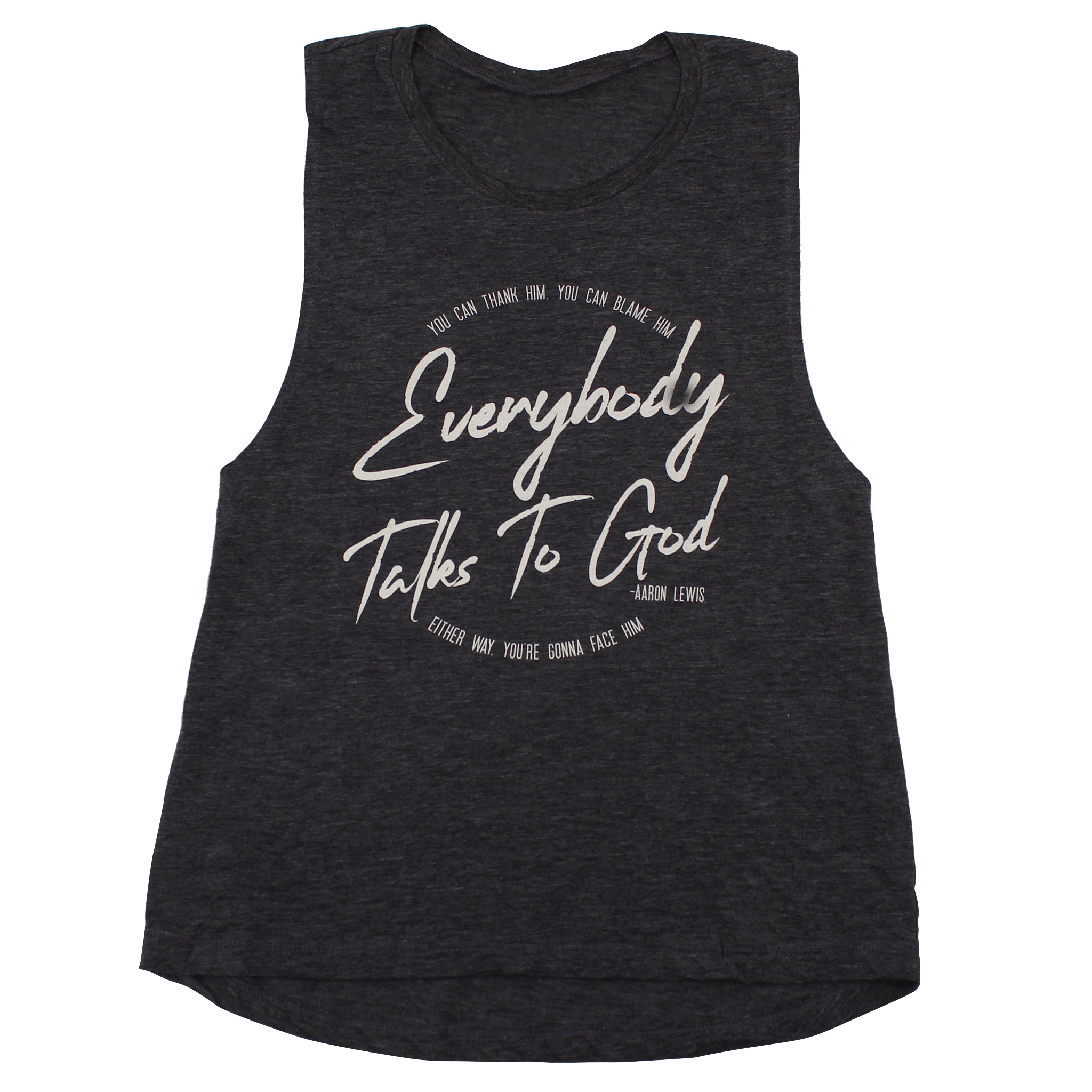 Aaron Lewis Everybody Talks To God Ladies Tank-top (Antique Denim)