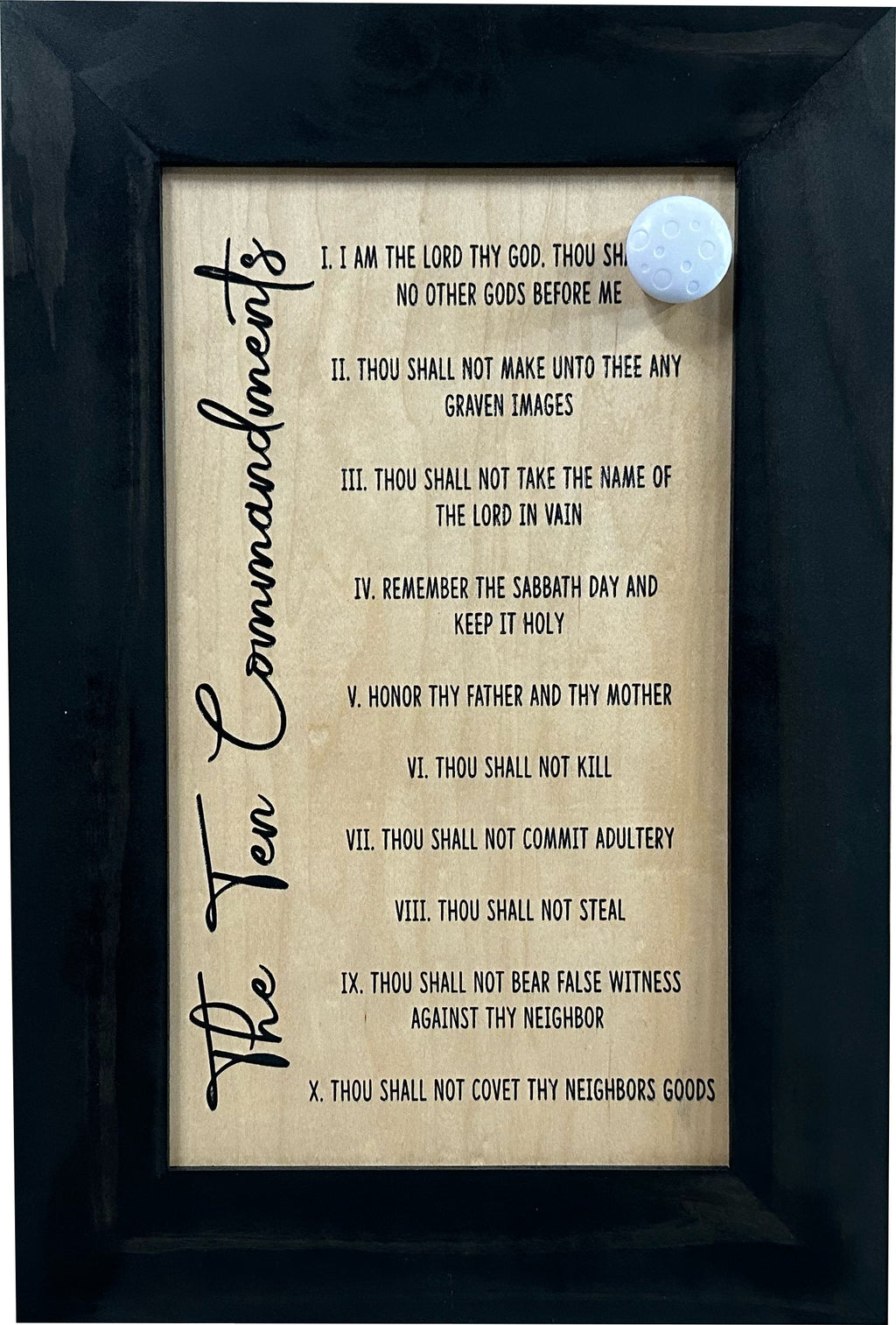 Ten Commandments Religious Gun Concealment Furniture - Handcrafted Hidden Gun Storage Wall Decor - Hidden Gun Shelf with Magnetic Lock for Quick Access - Made in the USA