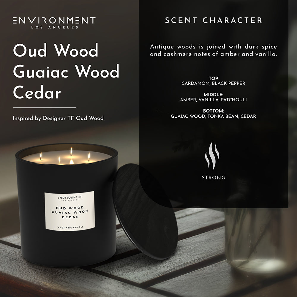 55oz Oud Wood | Guaiac Wood | Cedar Candle (Inspired by Tom Ford Oud Wood®)