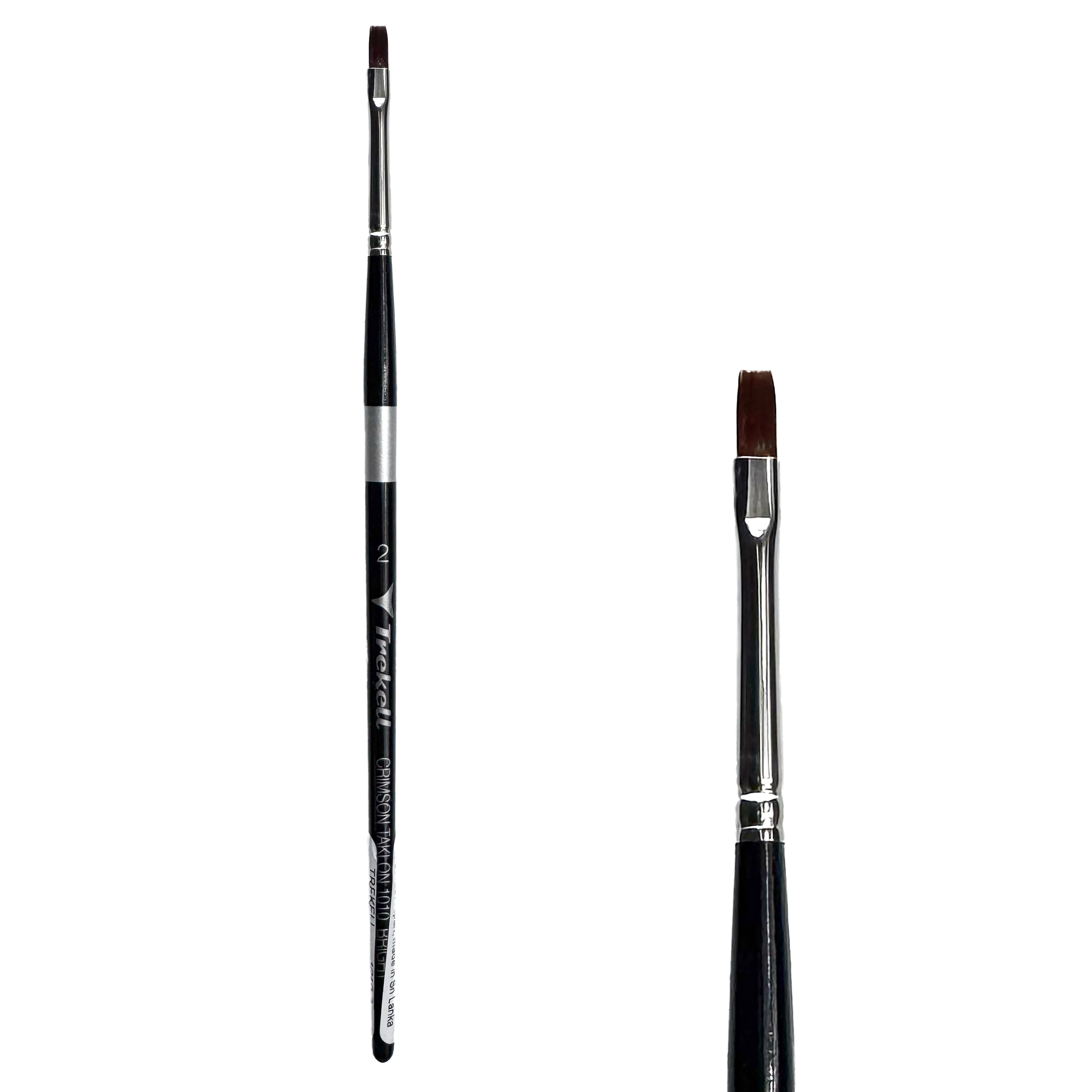 Trekell Crimson Taklon #2 Bright Brush - Short Handle