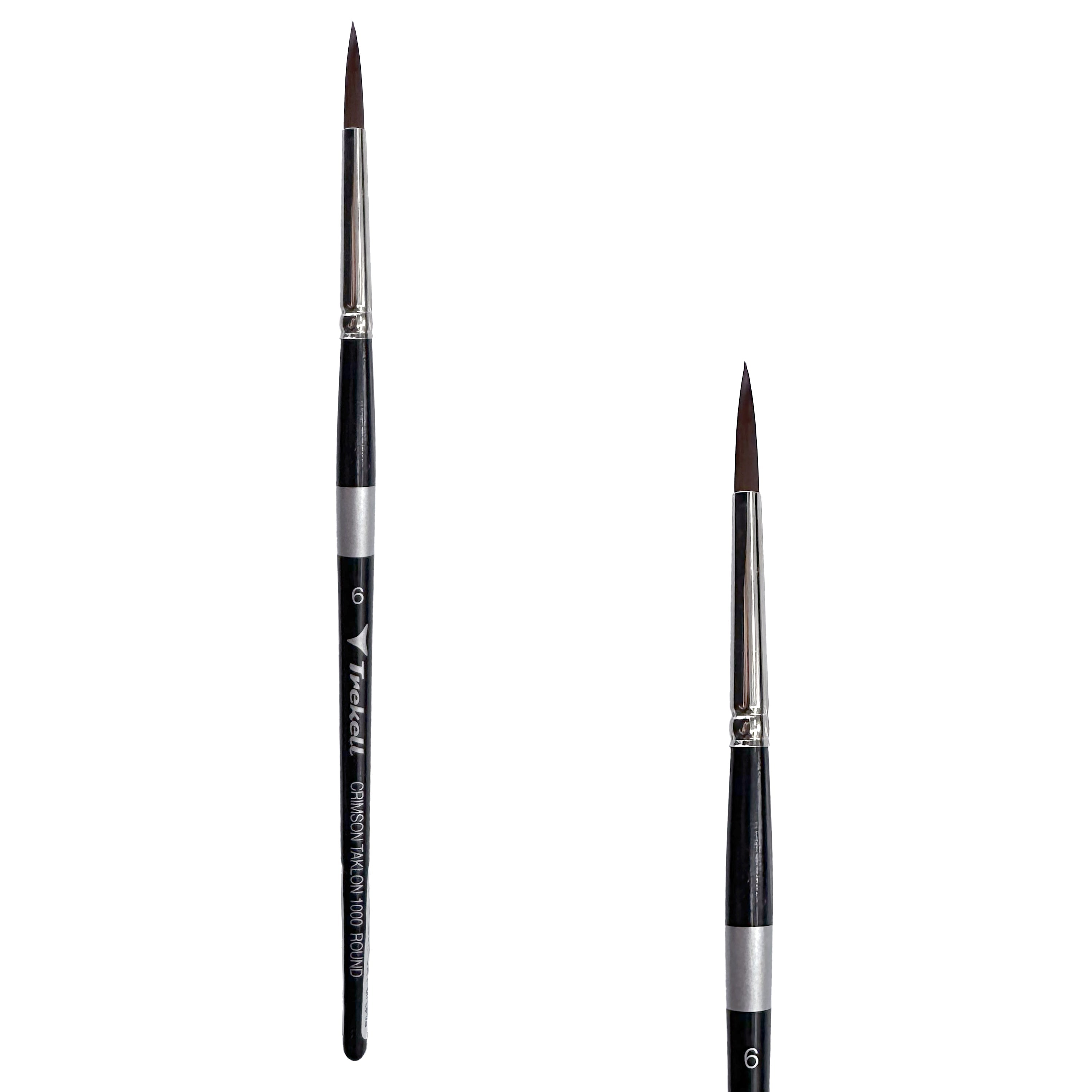 Trekell Crimson Taklon #6 Round Brush - Short Handle