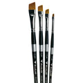 Trekell Golden Taklon Complete Angle Brush Set - Short Handle