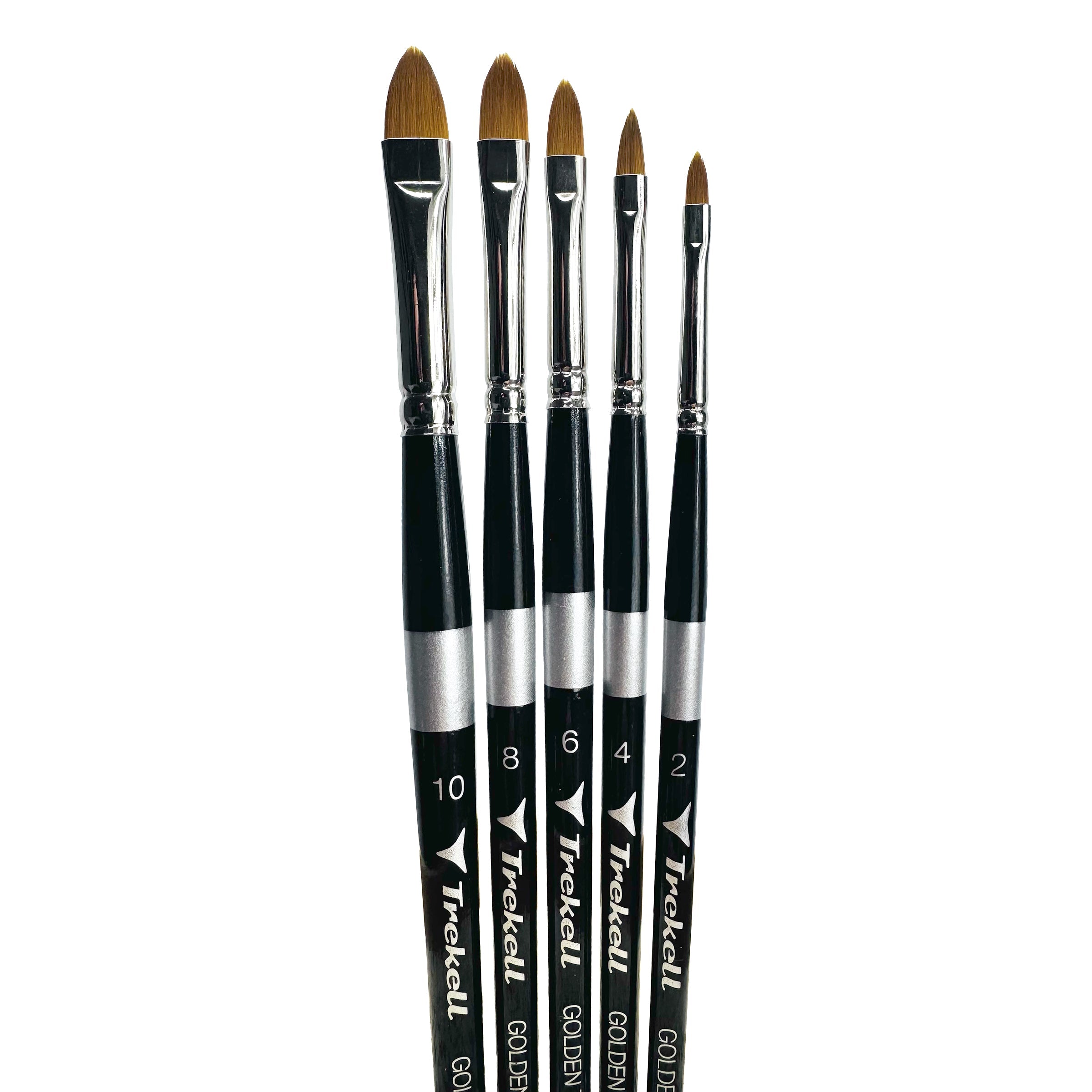 Trekell Golden Taklon Complete Cat's Tongue Brush Set - Short Handle