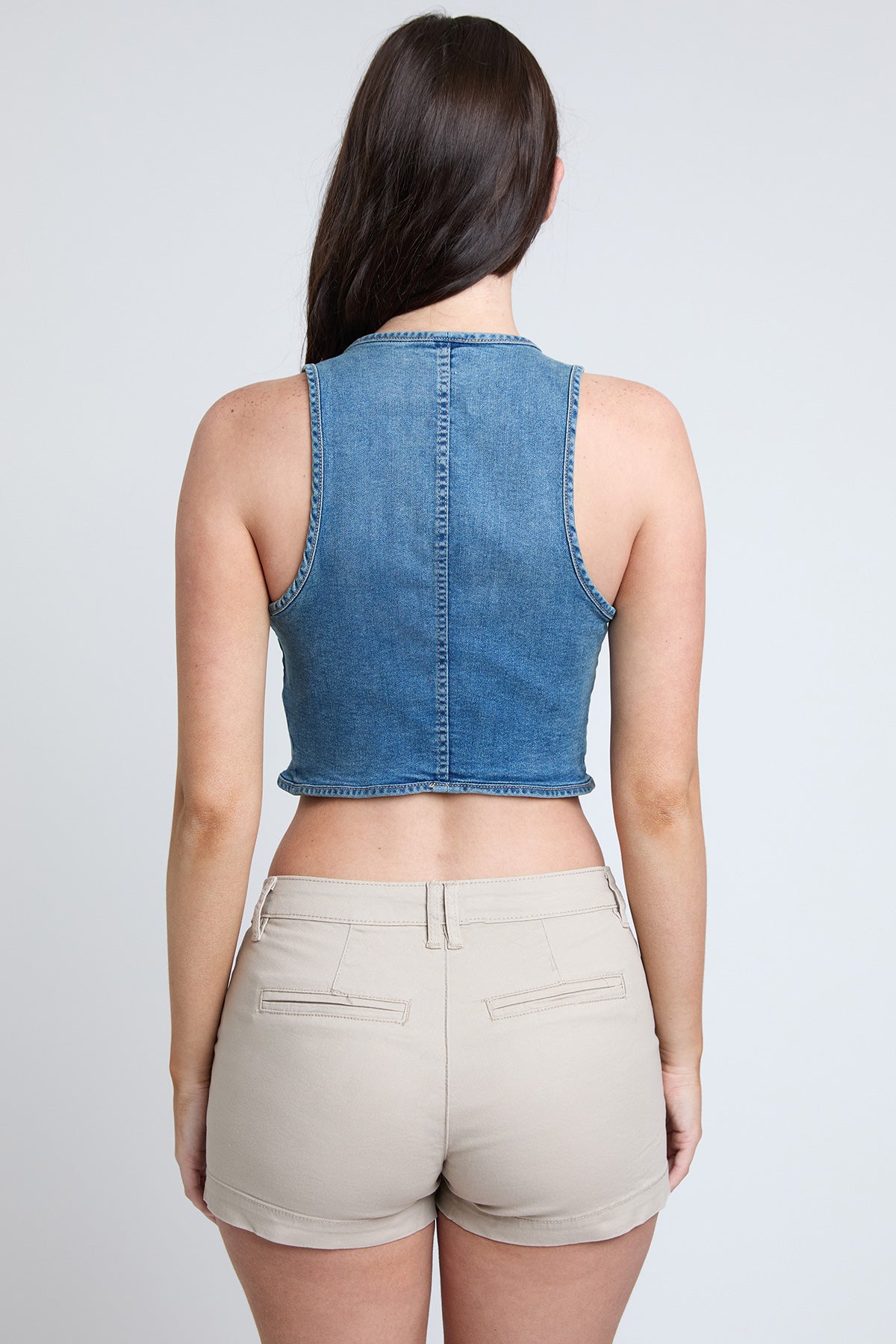 Women's Cropped Tie Front Vest