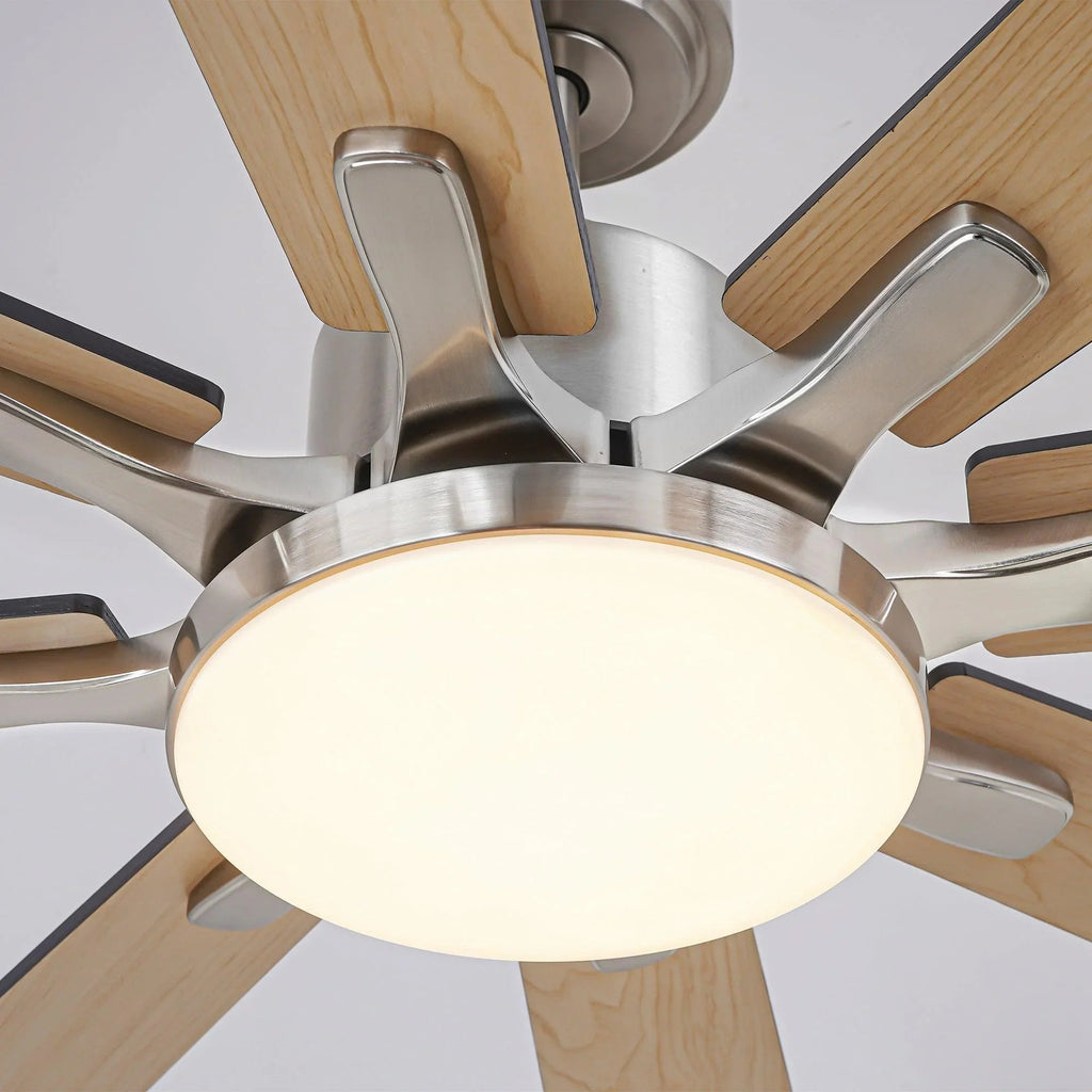 72 Inch Elbe Modern Downrod Mount Ceiling Fan with Light and Remote Control