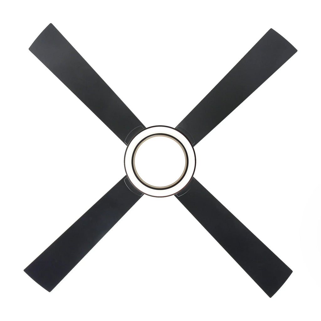 Vaczon 52 Inch 4 Blades DC Motor Modern Downrod Ceiling Fan with LED Light and Remote Control
