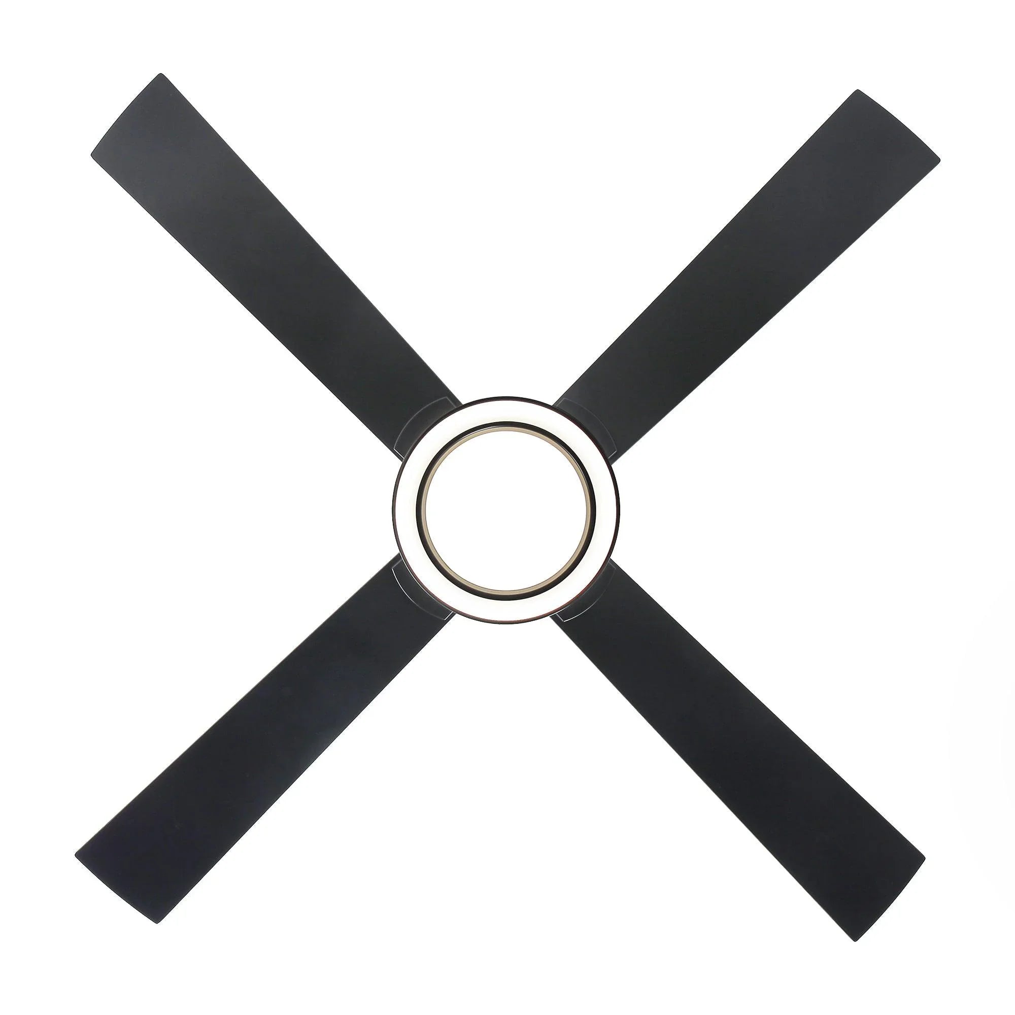 Vaczon 52 Inch 4 Blades DC Motor Modern Downrod Ceiling Fan with LED Light and Remote Control