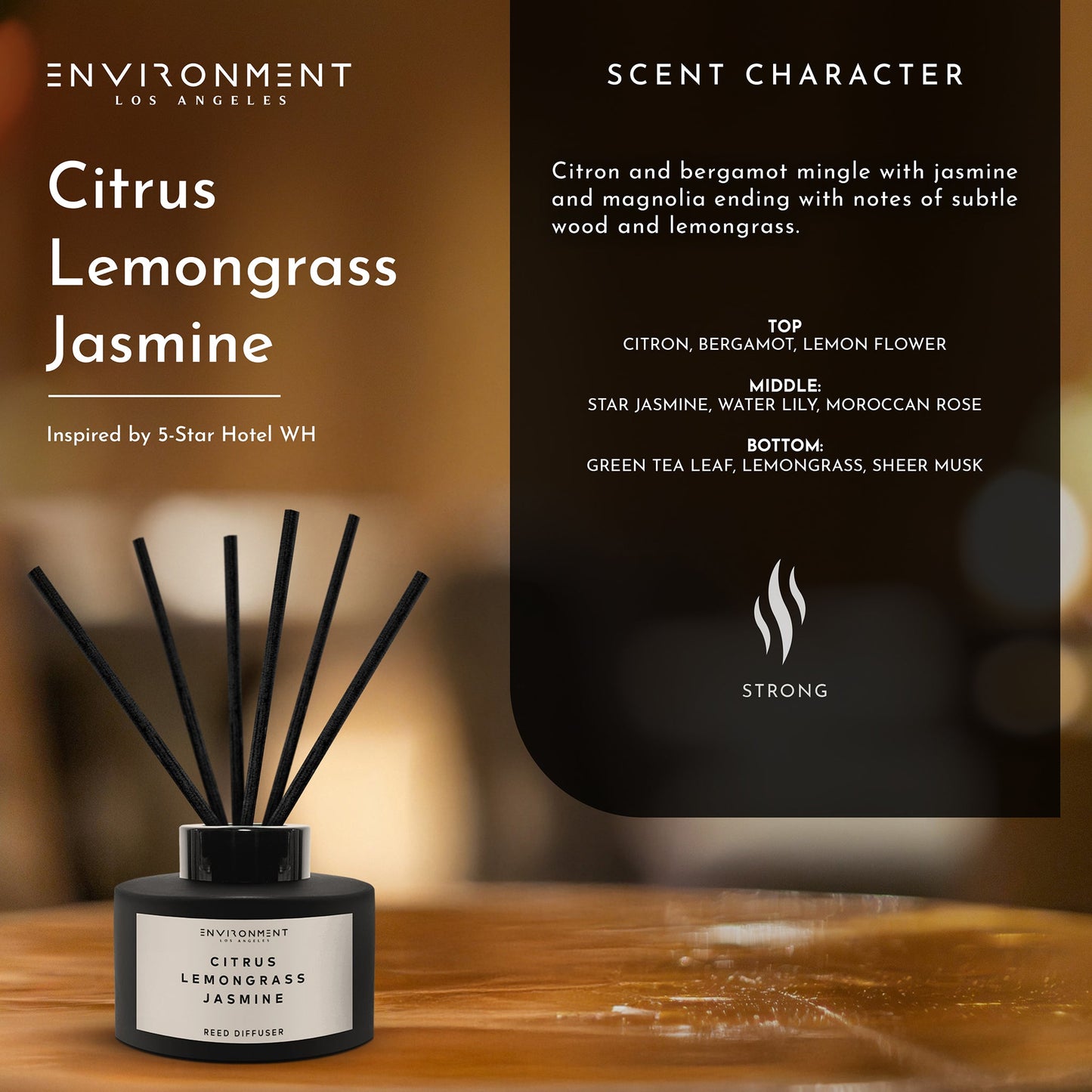 Citrus | Lemongrass | Jasmine Diffuser (Inspired by W Hotel®)