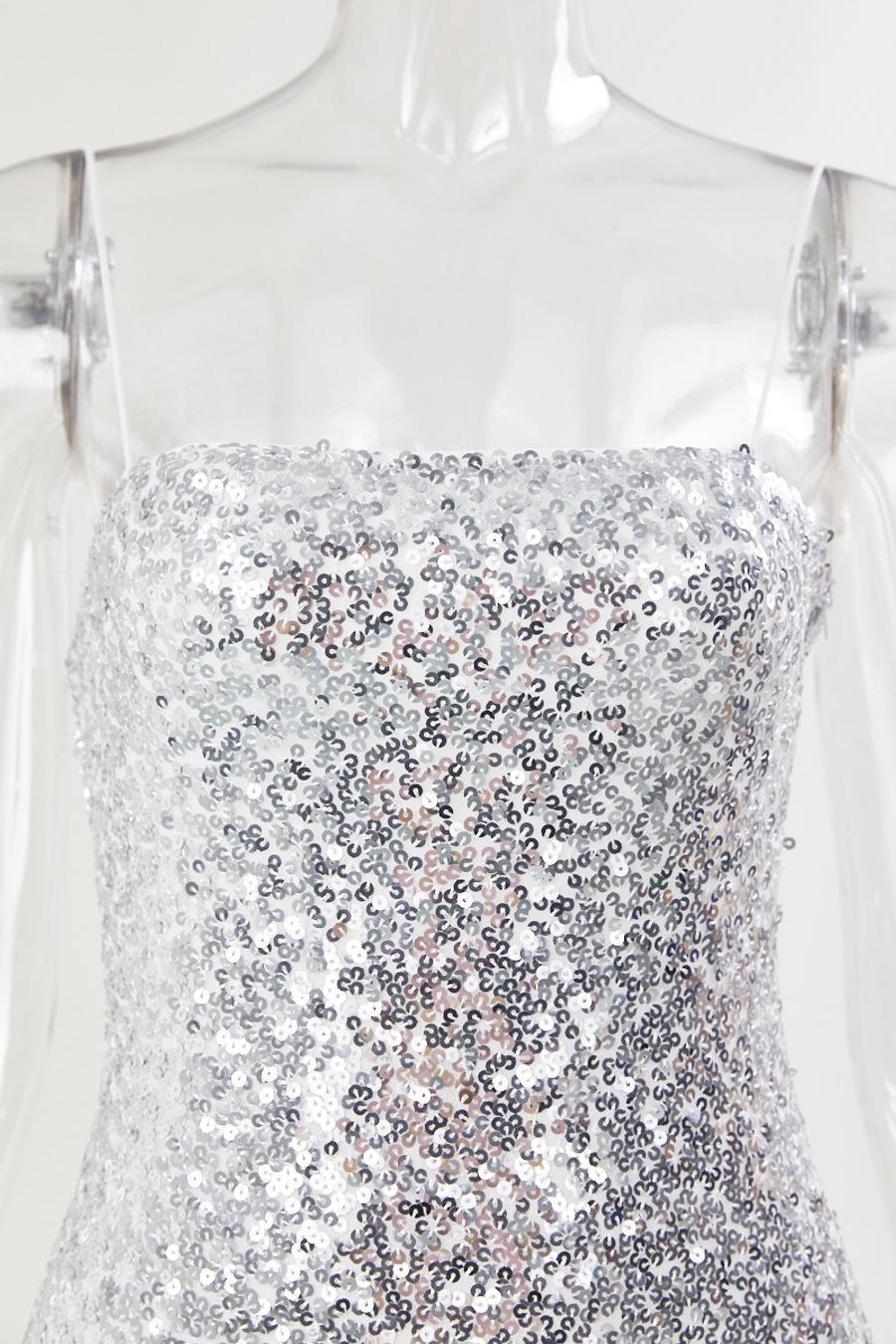 High quality sexy slight stretch sequined sling mini dress new add color