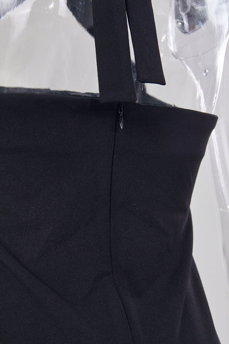 Sexy stylish slight stretch beaded decor hollow midi dress