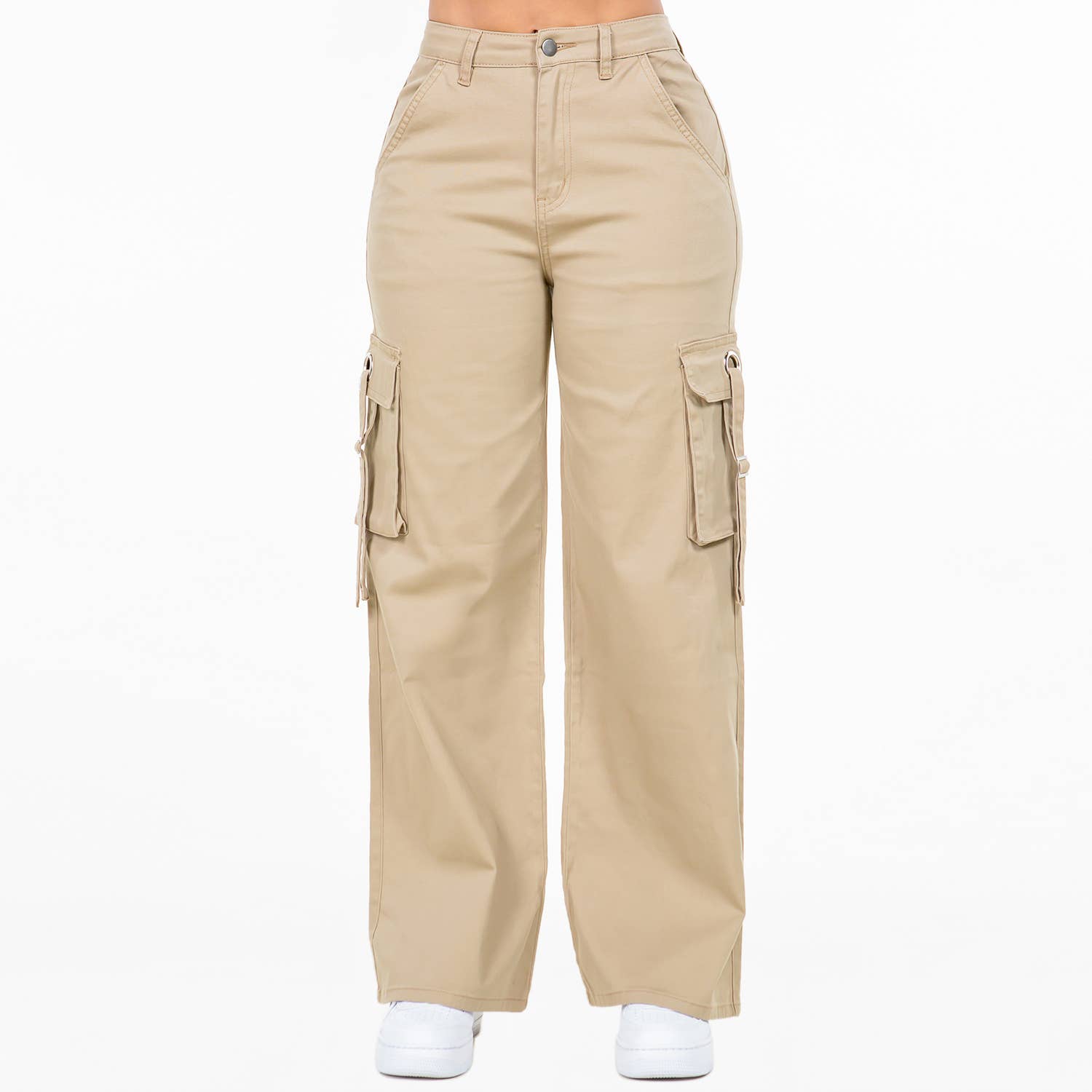 WIDE LEG CARGO POCKET PANTS-RJH20697